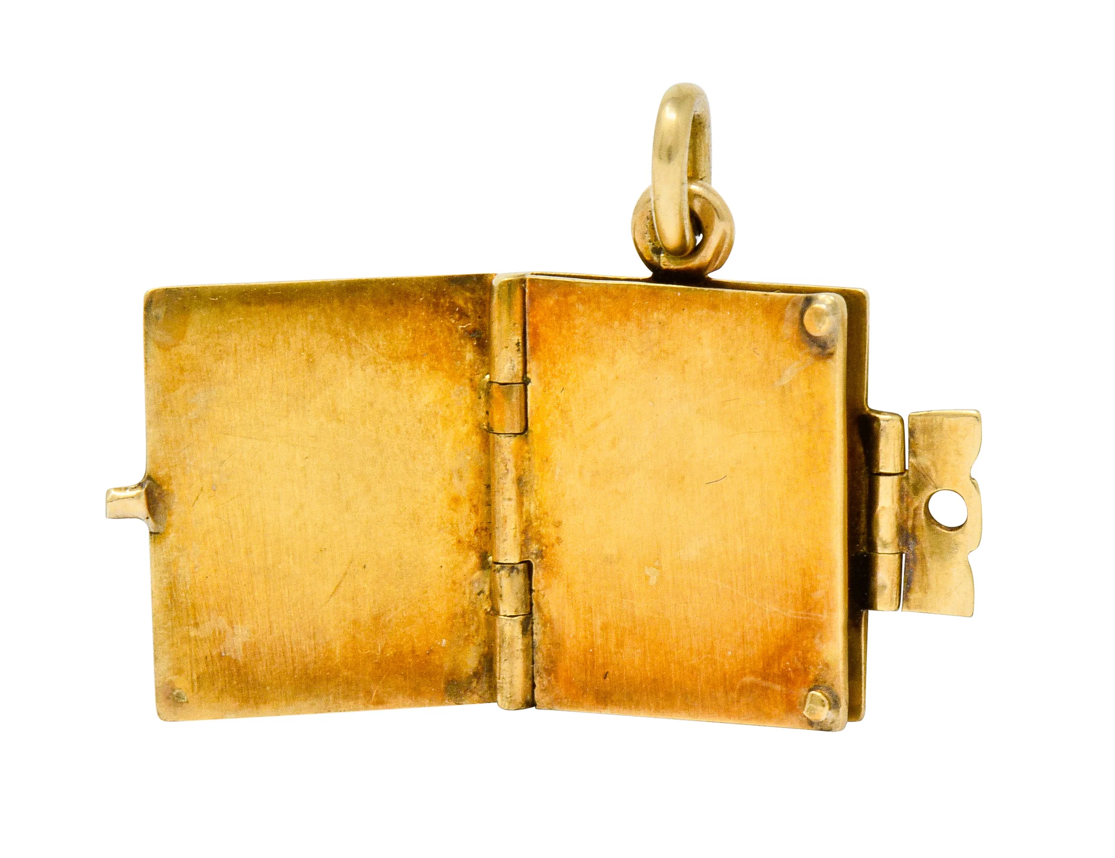 Art Nouveau 14 Karat Gold Articulated Book Charm - Image 7