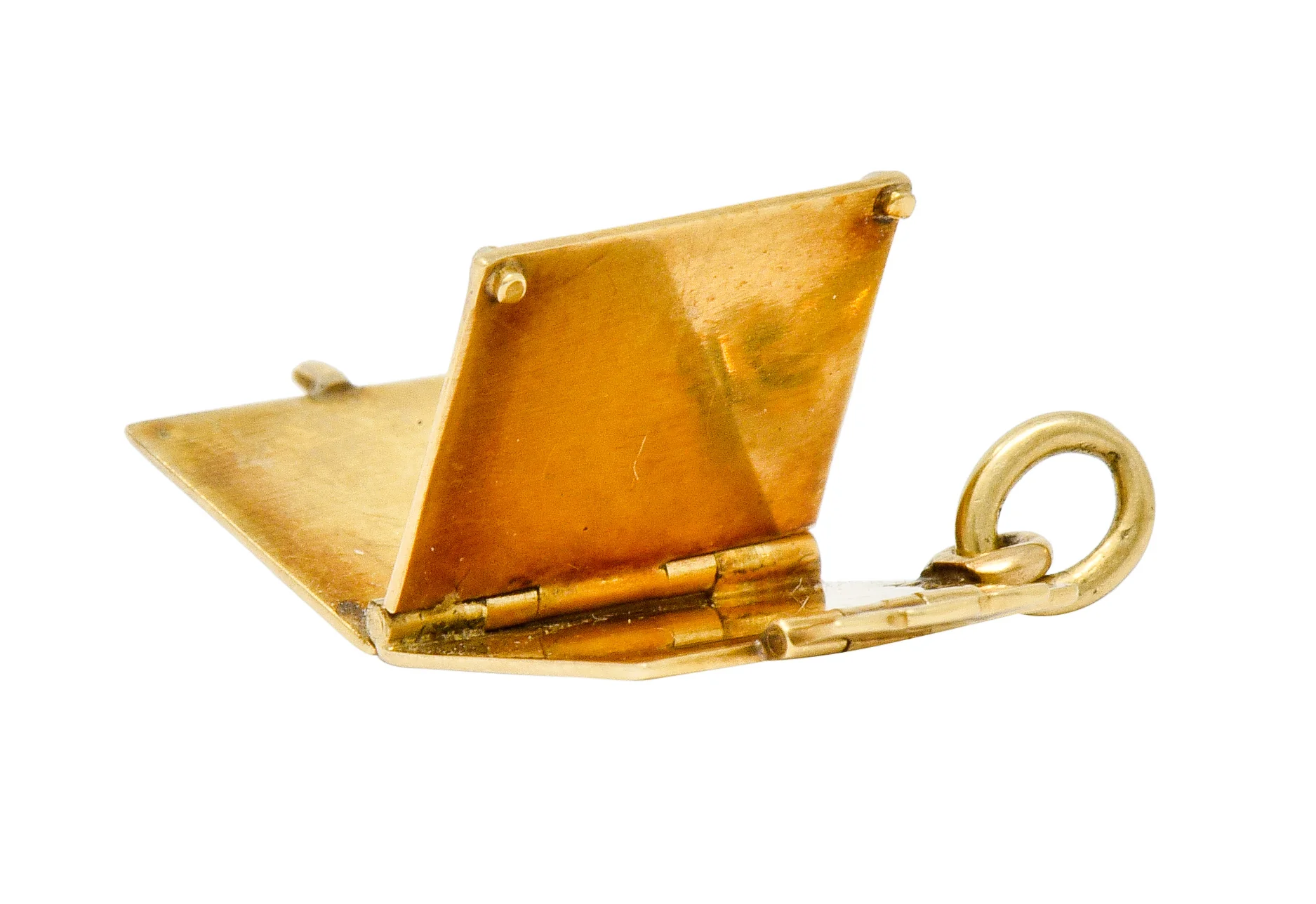 Art Nouveau 14 Karat Gold Articulated Book Charm - Image 8