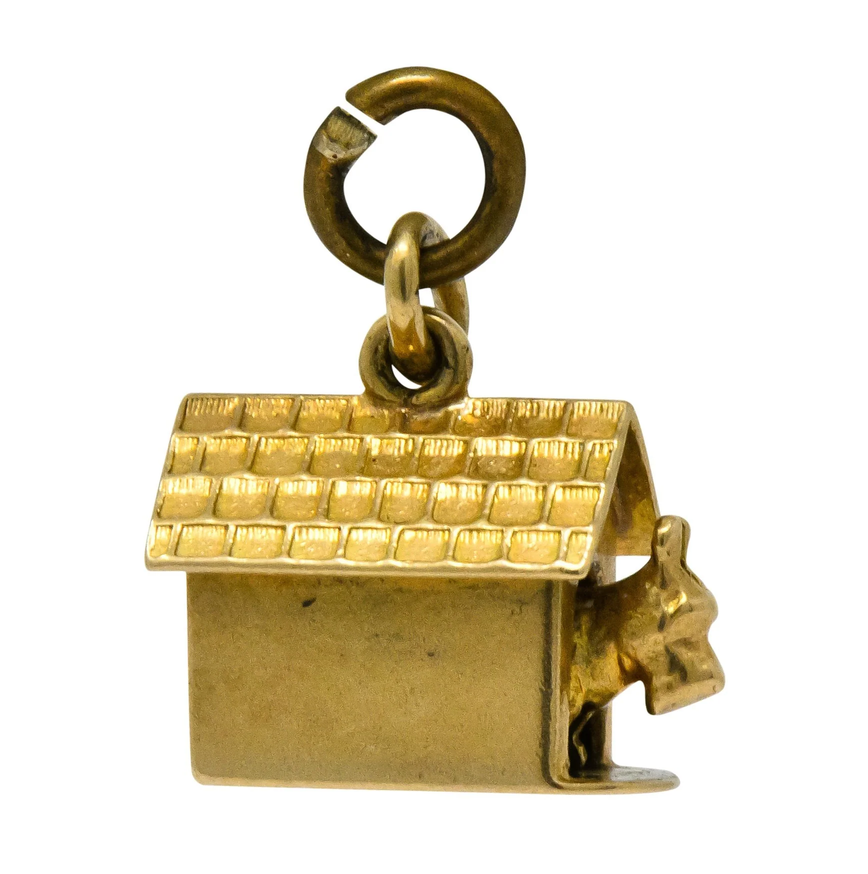 Art Nouveau 14 Karat Gold Articulated Scottish Terrier Dog House Charm - Image 2