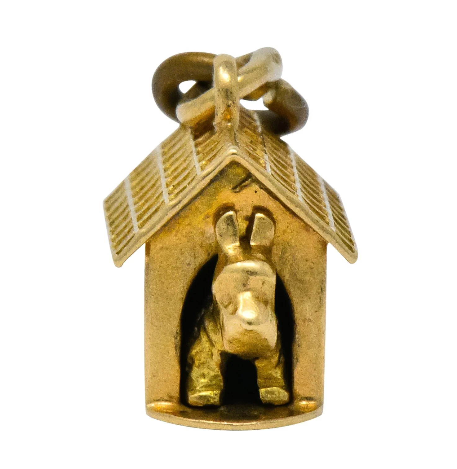 Art Nouveau 14 Karat Gold Articulated Scottish Terrier Dog House Charm - Image 3