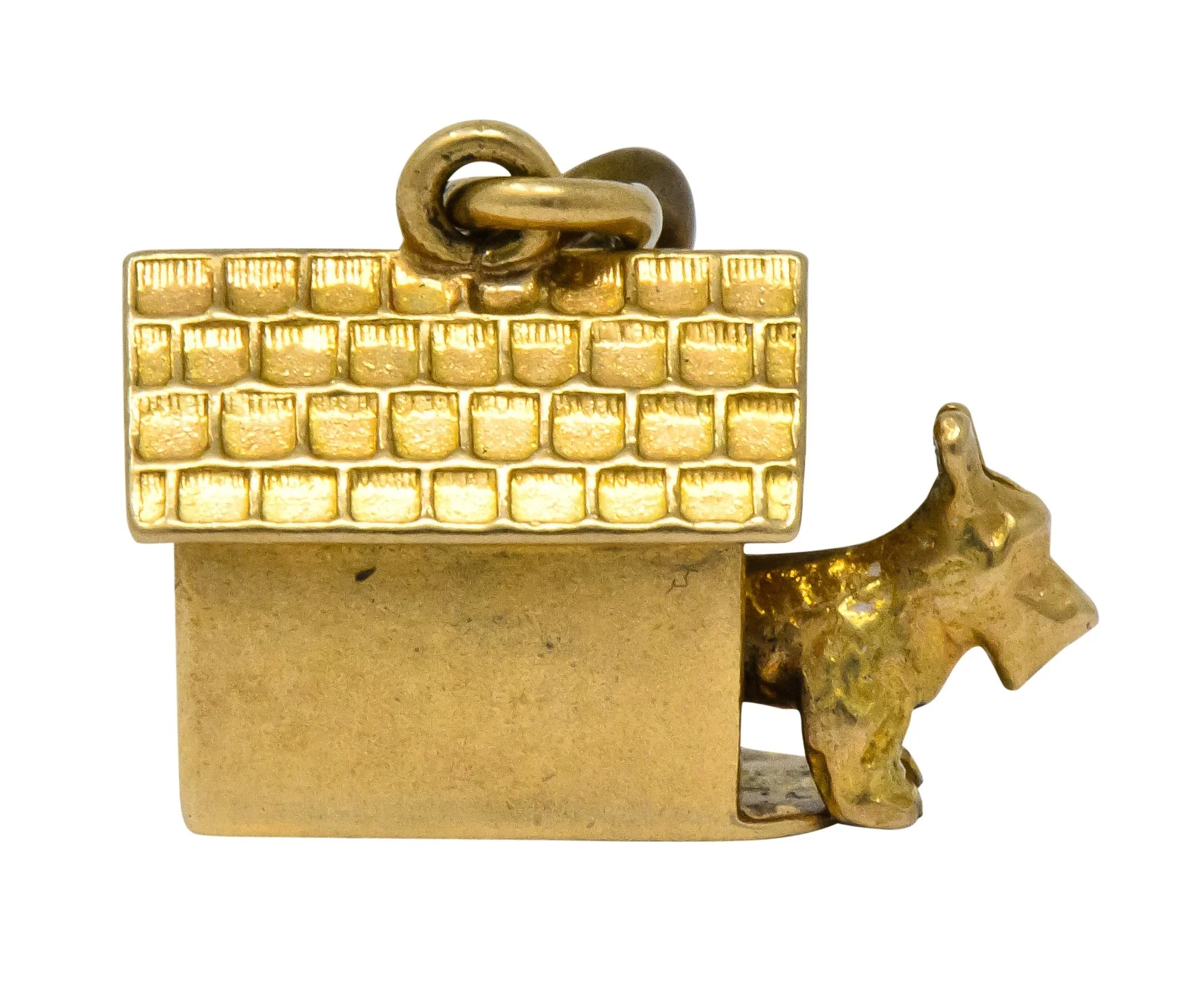Art Nouveau 14 Karat Gold Articulated Scottish Terrier Dog House Charm - Image 5