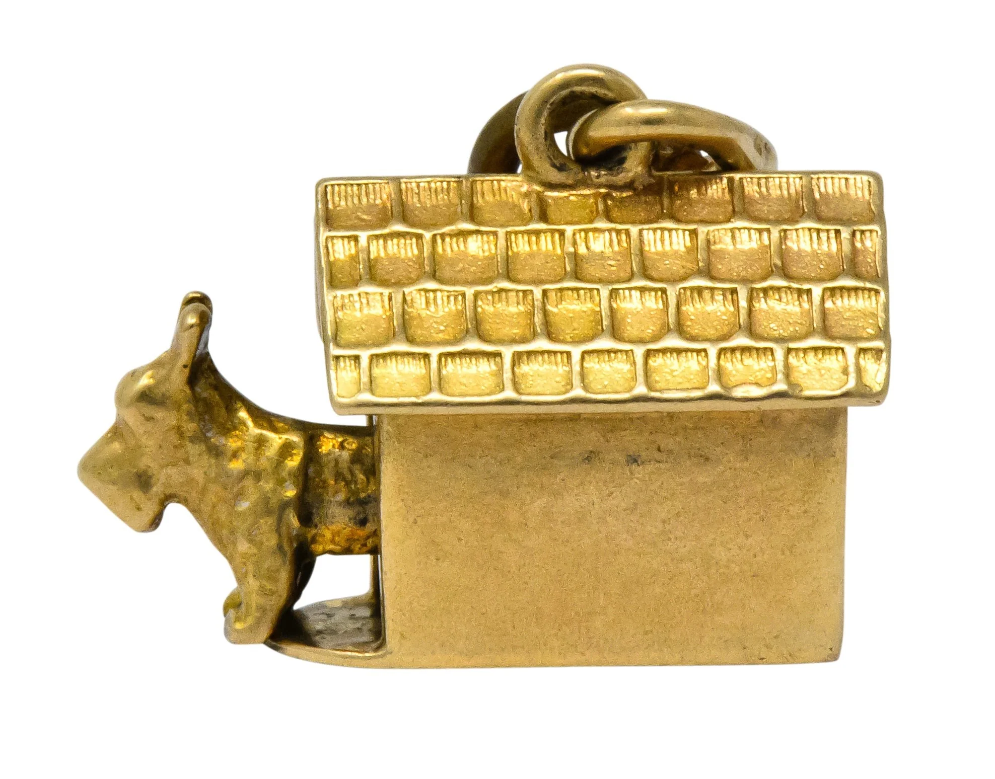Art Nouveau 14 Karat Gold Articulated Scottish Terrier Dog House Charm - Image 8