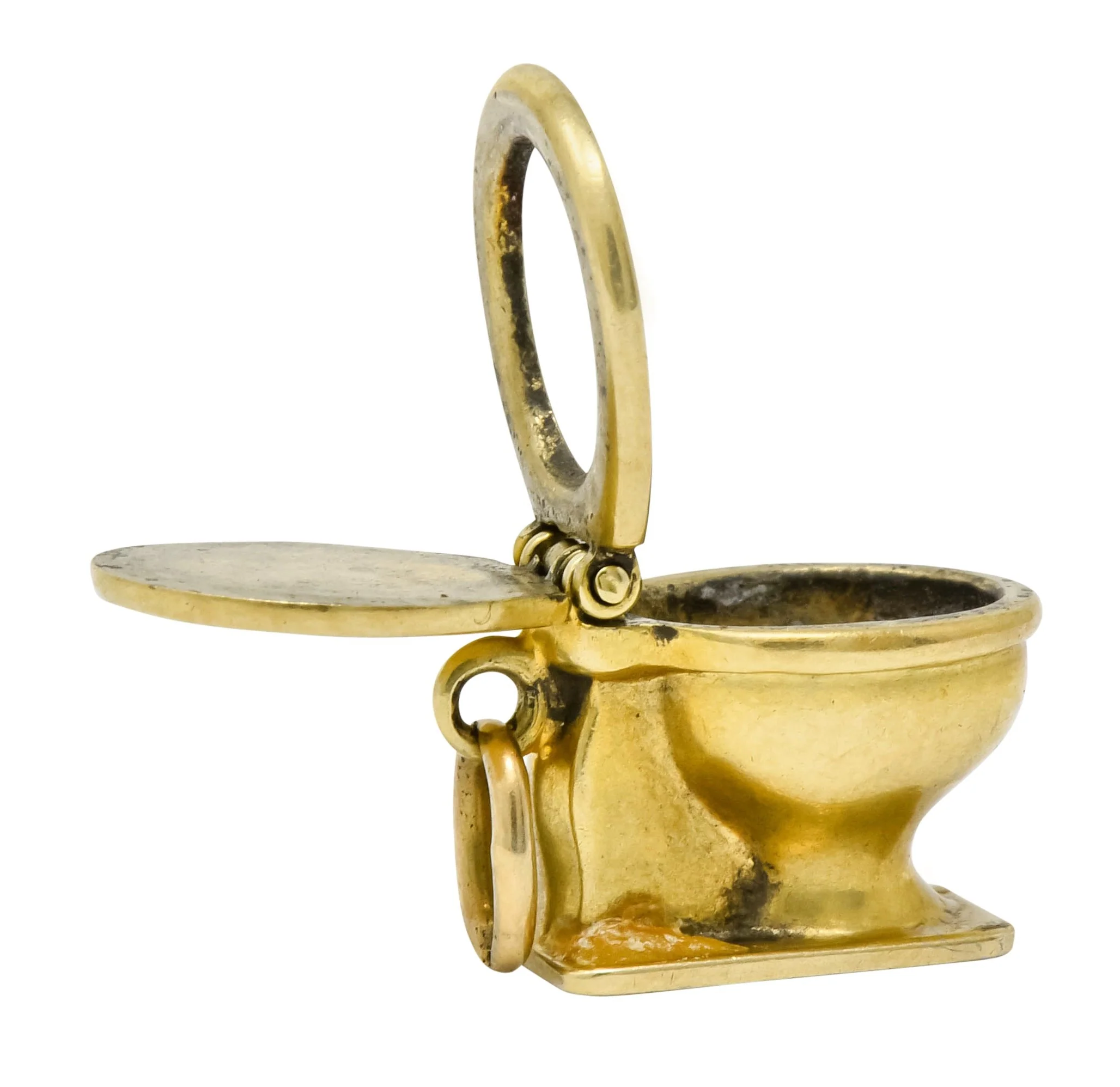 Art Nouveau 14 Karat Gold Articulated Toilet Charm - Image 2