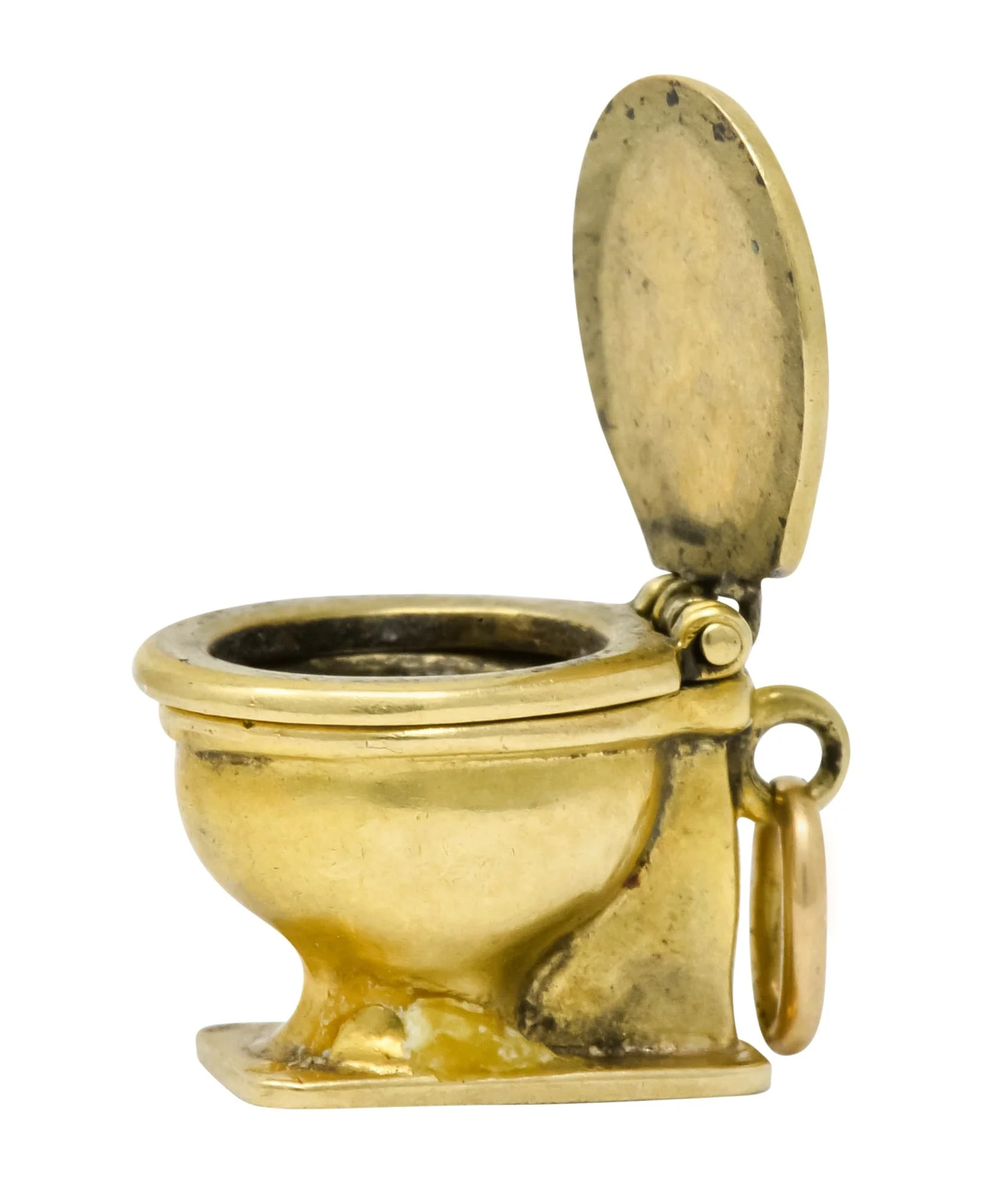 Art Nouveau 14 Karat Gold Articulated Toilet Charm - Image 9