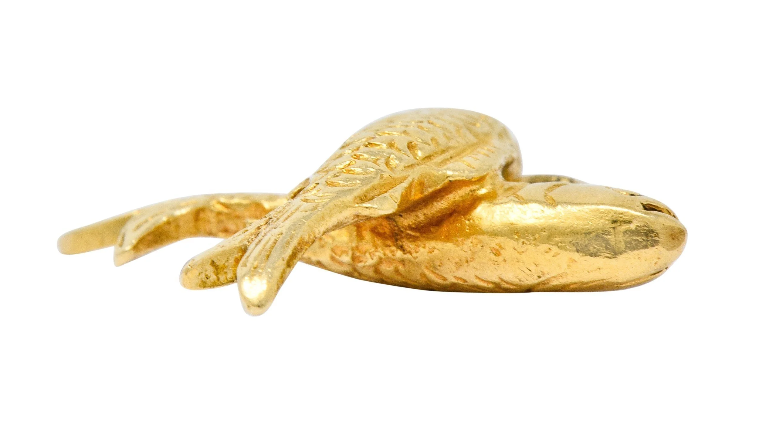 Art Nouveau 14 Karat Gold Crossed Fish Pisces Zodiac Charm - Image 4