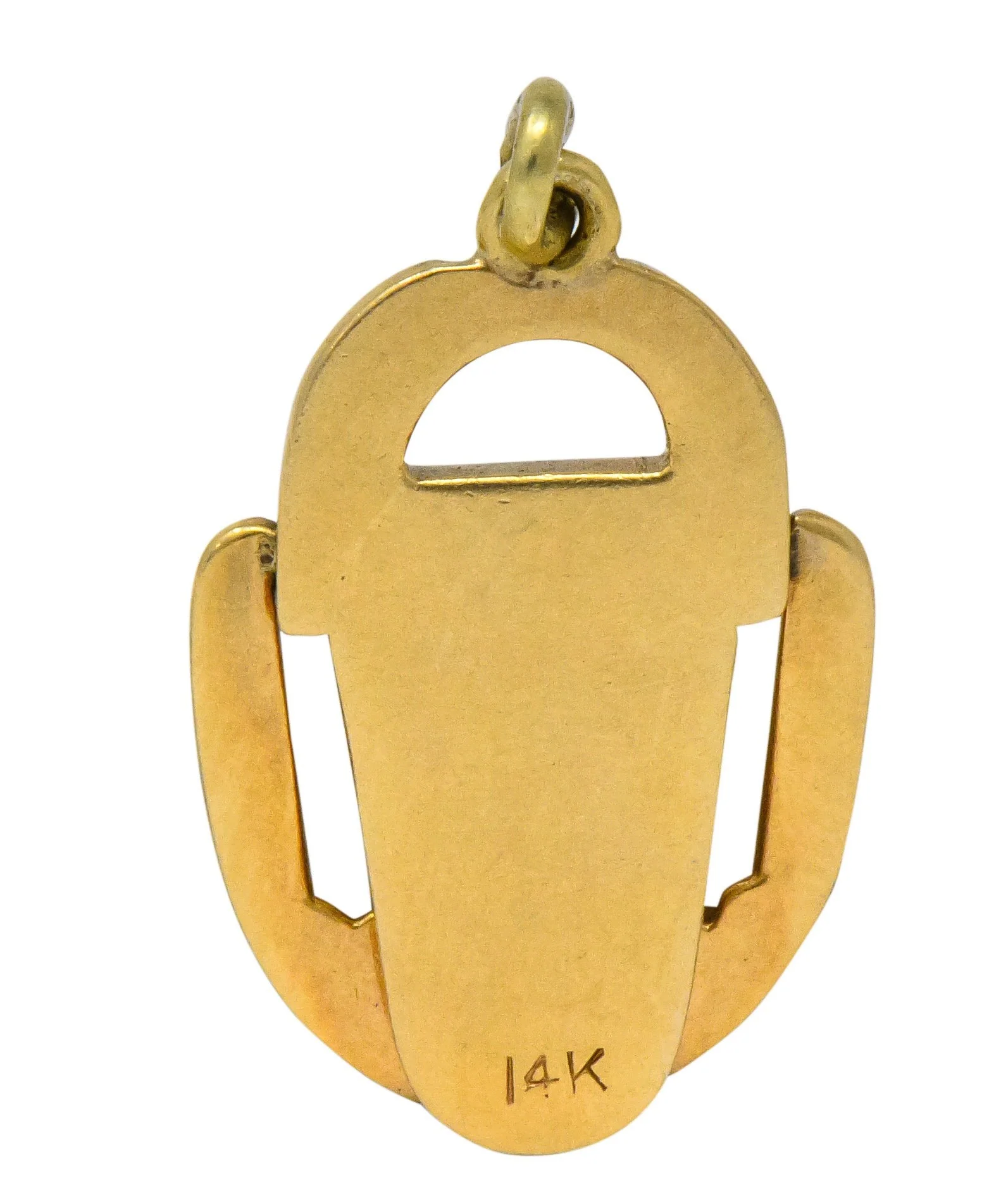 Art Nouveau 14 Karat Gold Elaborate Articulated Door Knocker Charm - Image 4