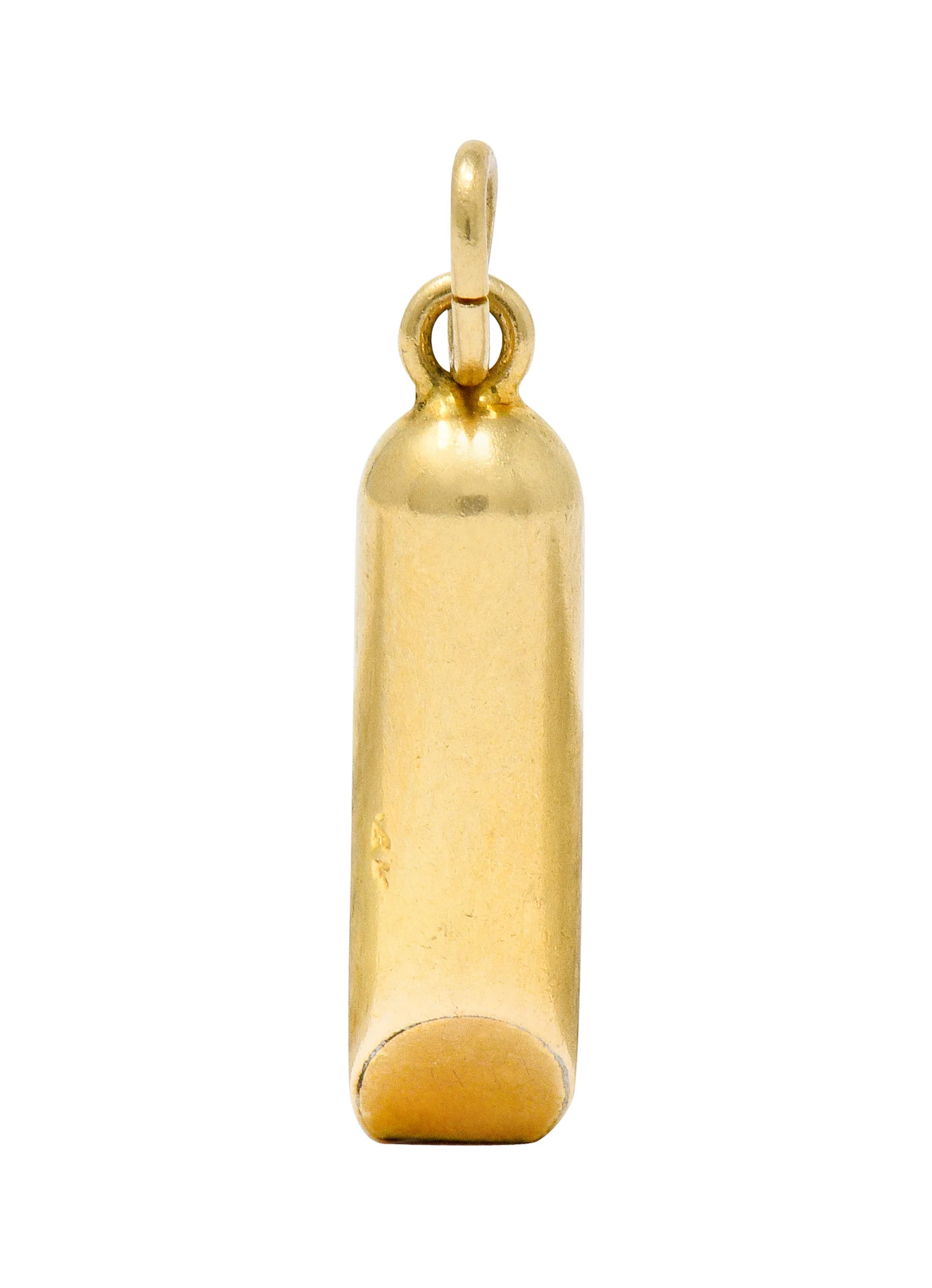 Art Nouveau 14 Karat Gold Functional Antique Whistle Charm - Image 4