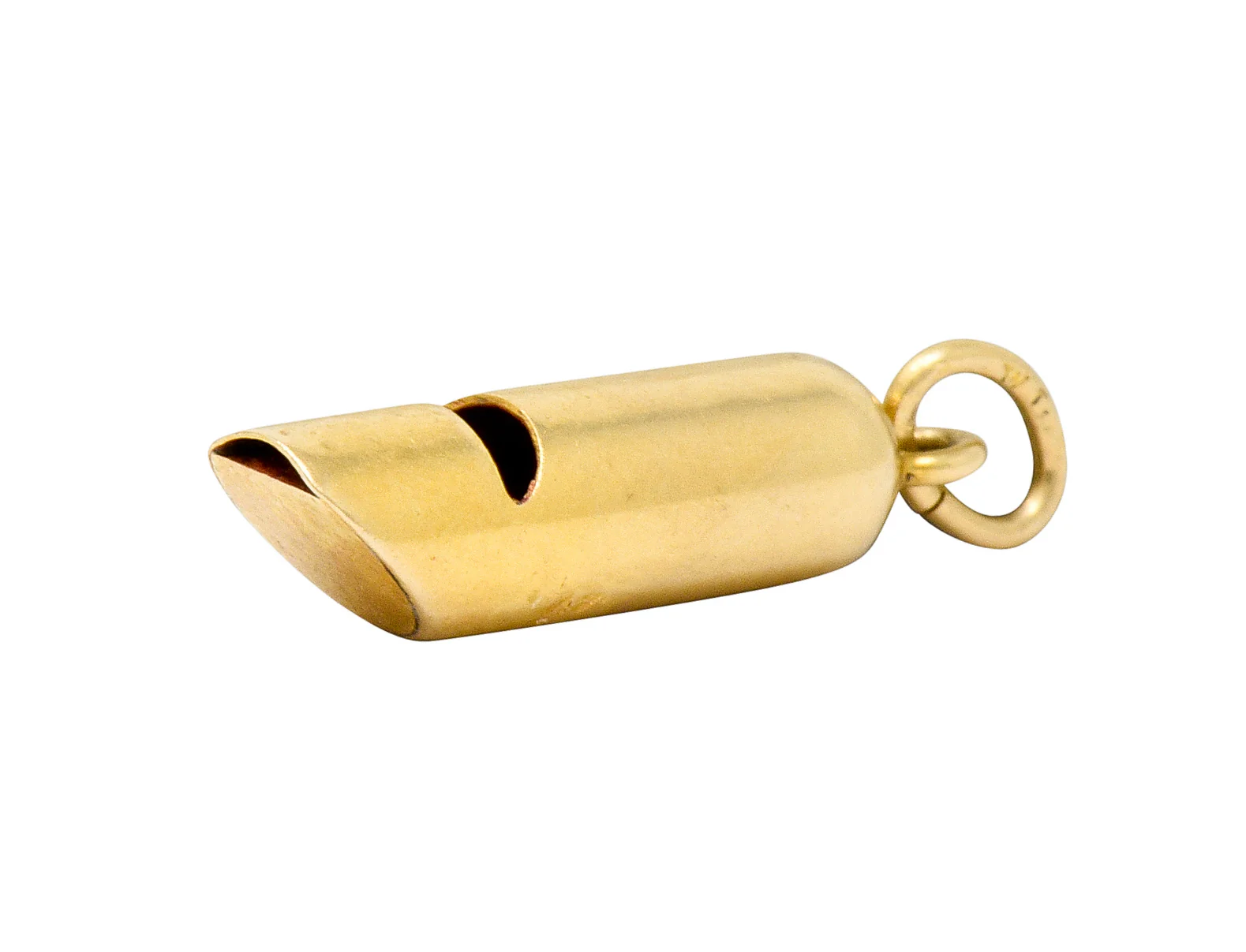 Art Nouveau 14 Karat Gold Functional Antique Whistle Charm - Image 5