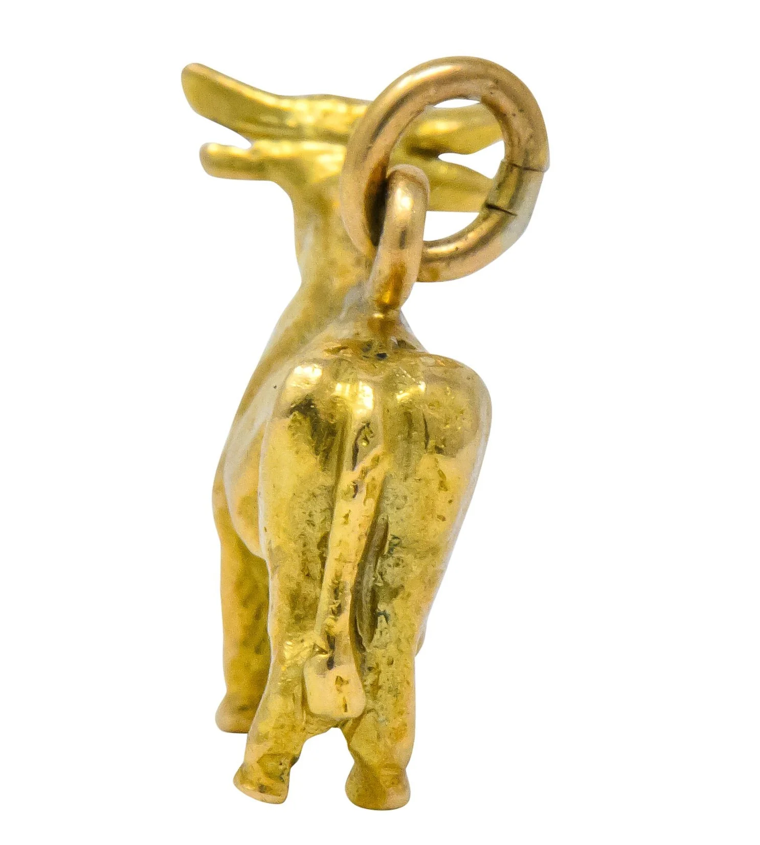 Art Nouveau 14 Karat Gold Horned Guernsey Dairy Cow Charm - Image 4