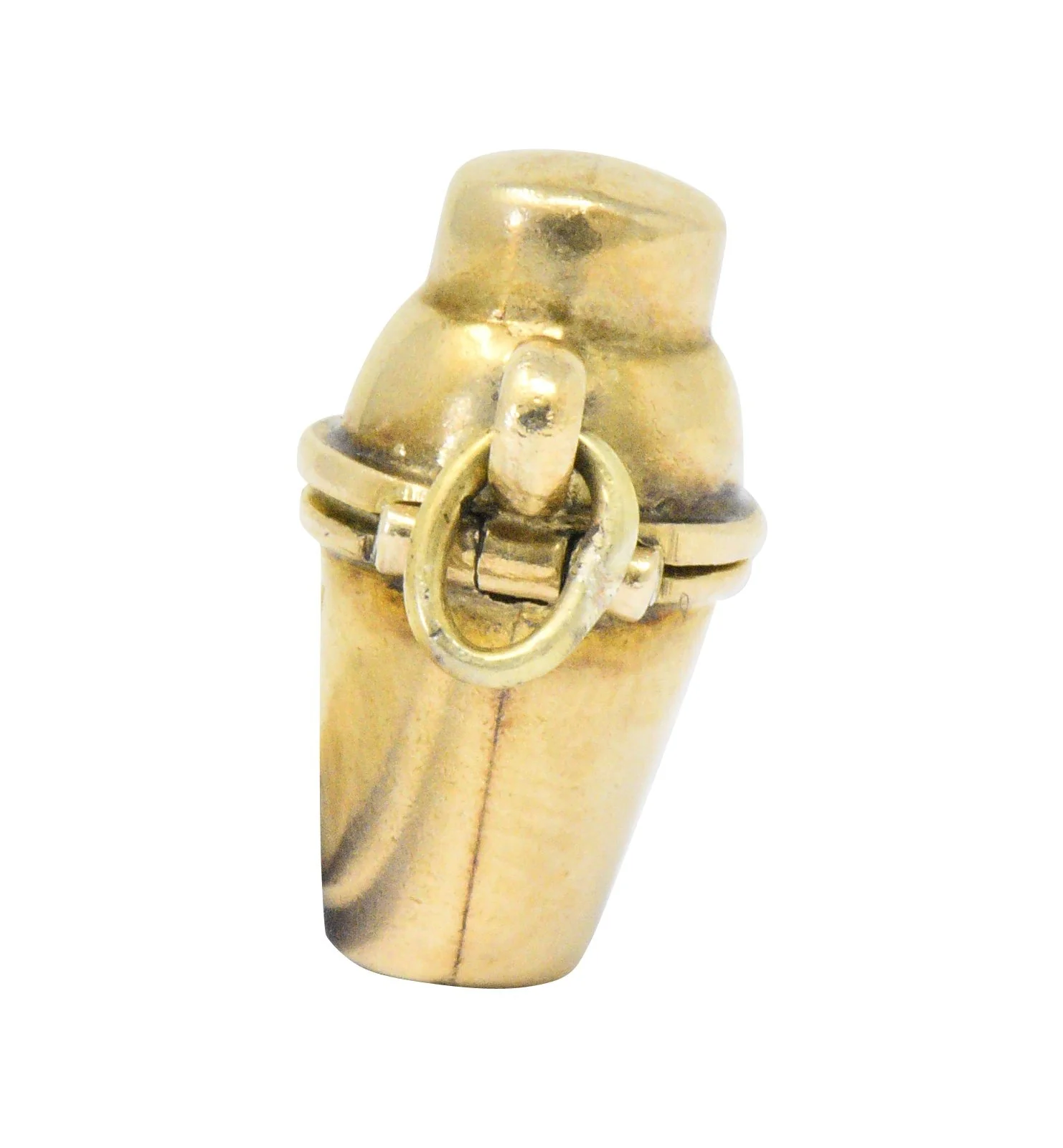 Art Nouveau 14 Karat Gold Opening Cocktail Shaker & Devil Charm - Image 3