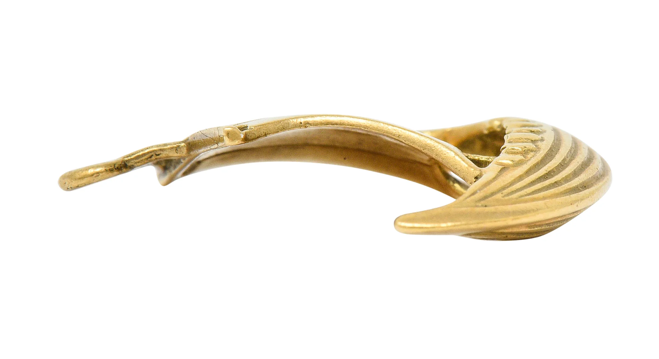 Art Nouveau 14 Karat Gold Viking Longship Charm - Image 6