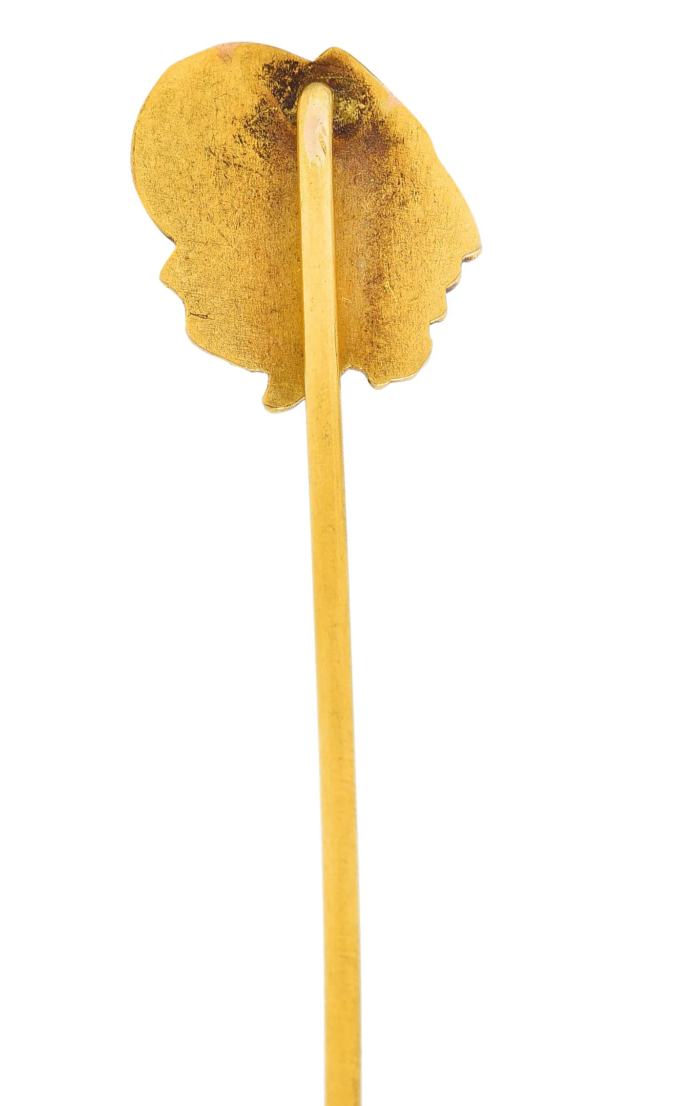 Art Nouveau 18 Karat Gold Pan Mythological Greek God Head Stickpin - Image 3