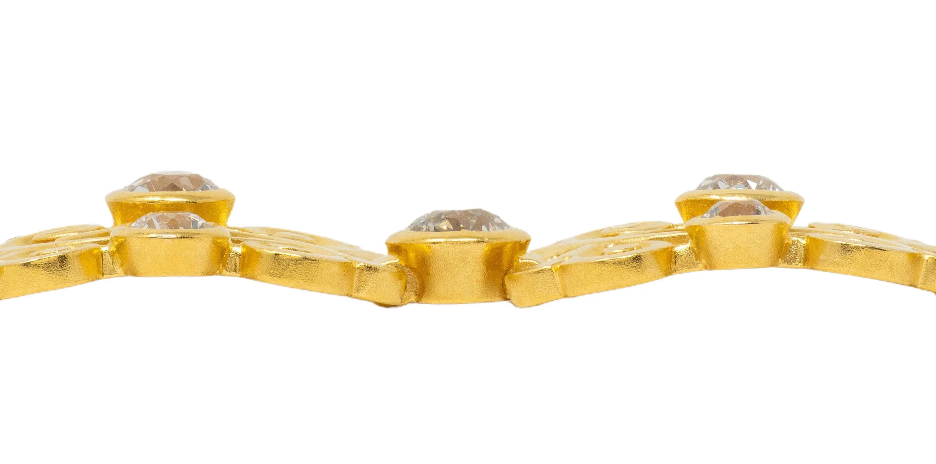 Art Nouveau 6.50 CTW Diamond 18 Karat Yellow Gold Antique Scrolling Link Bracelet - Image 7