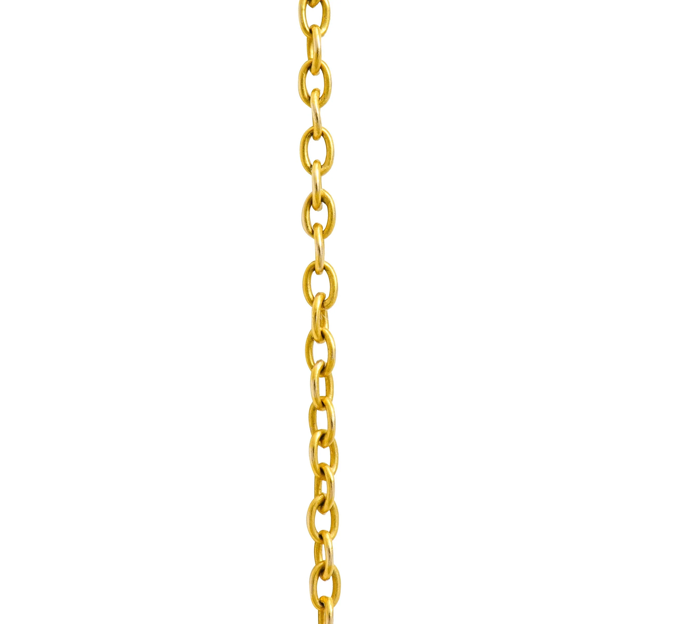Art Nouveau Amethyst 14 Karat Gold Foliate Whiplash Swag Necklace - Image 7