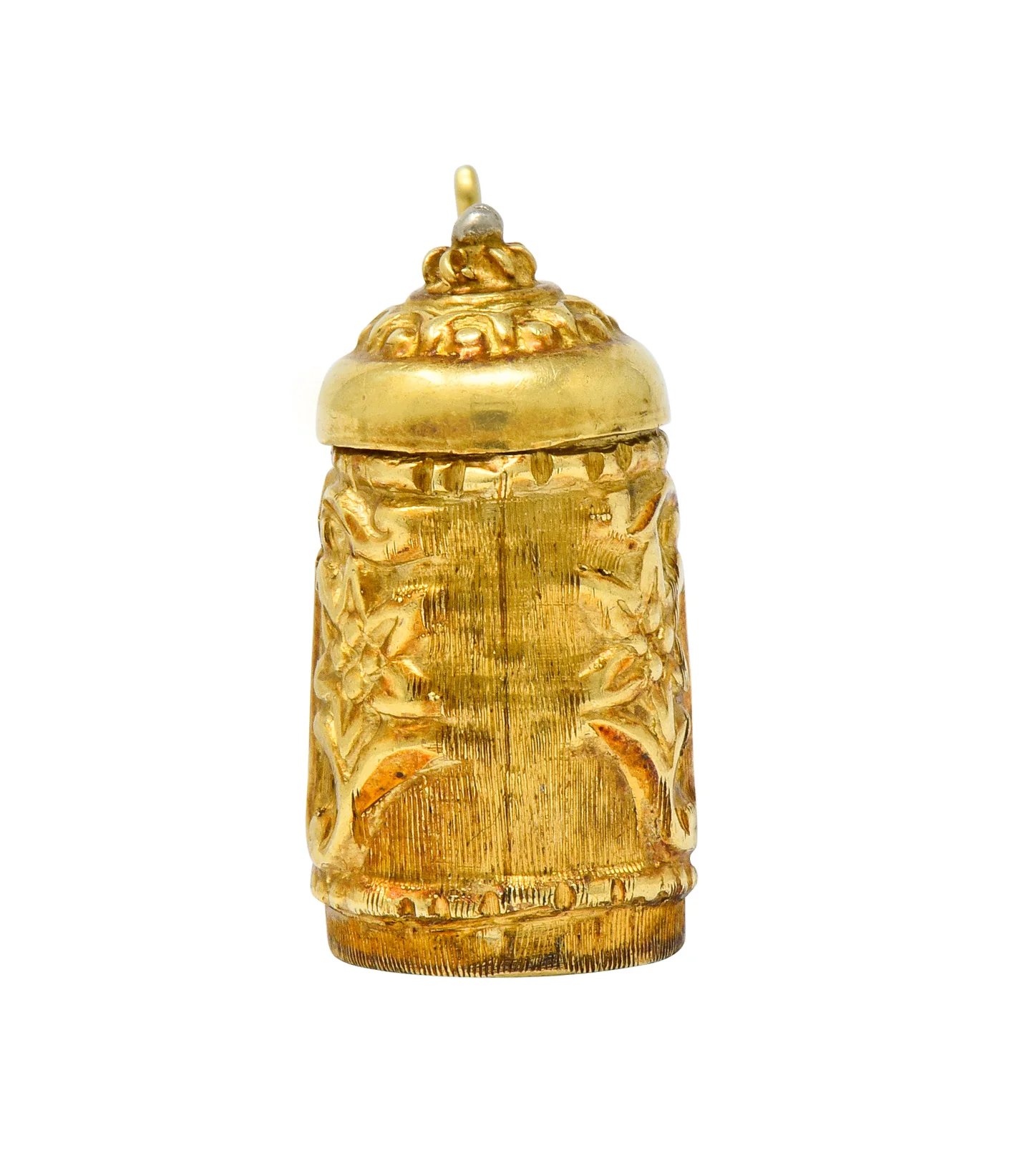 Art Nouveau Articulated 14 Karat Gold Floral German Beer Stein Charm - Image 3