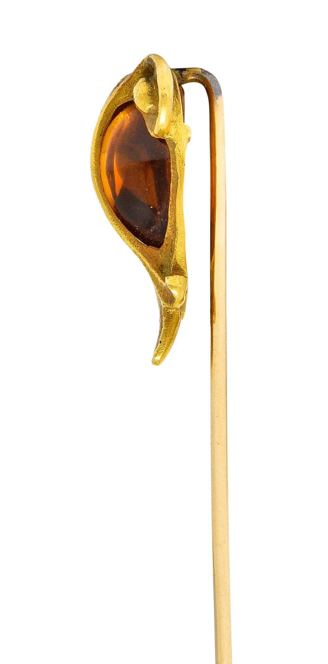 Art Nouveau Citrine Cabochon 18 Karat Gold Hellenistic Stickpin - Image 5
