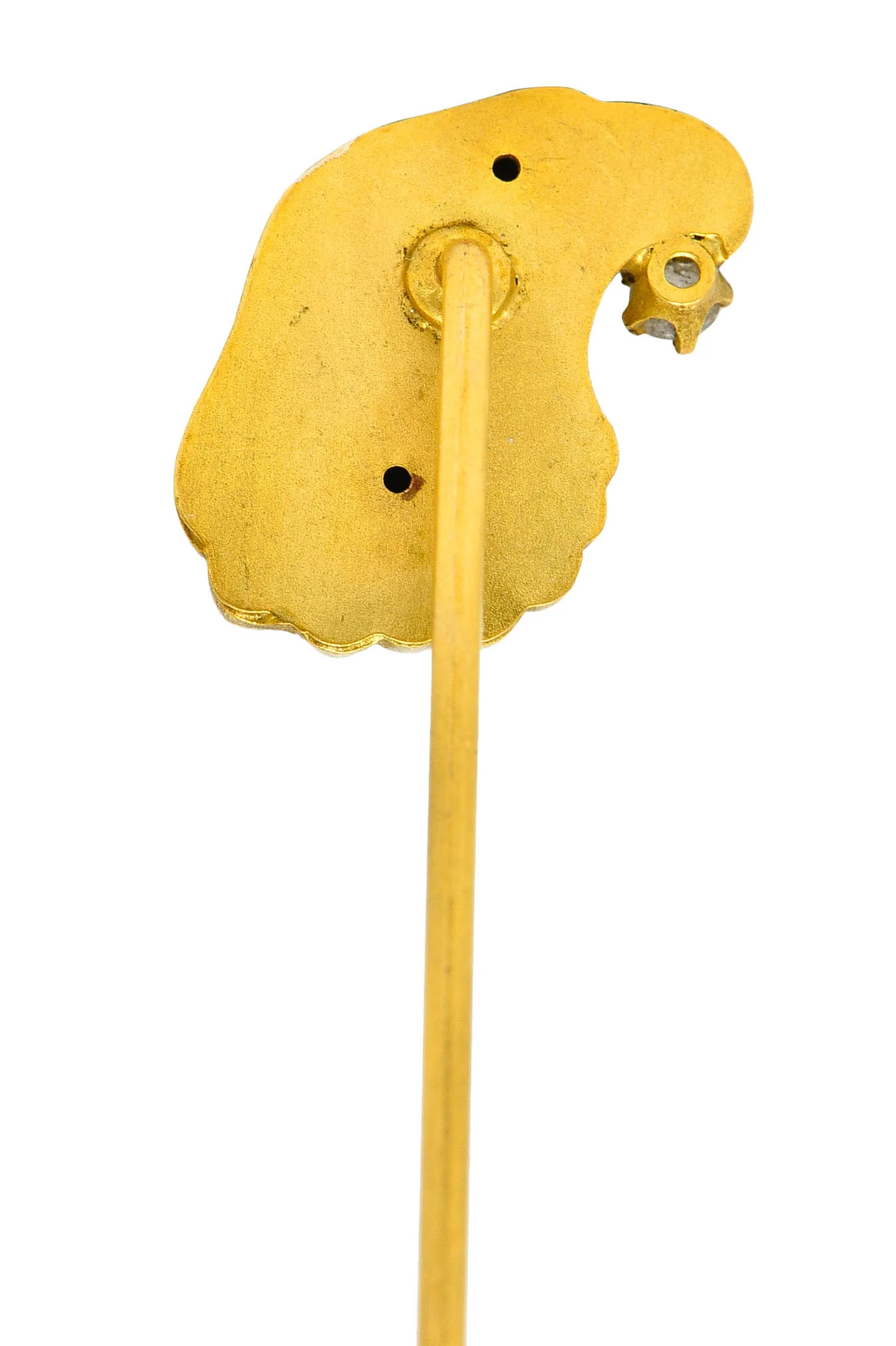 Art Nouveau Diamond 14 Karat Gold Eagle Bust Stickpin - Image 4