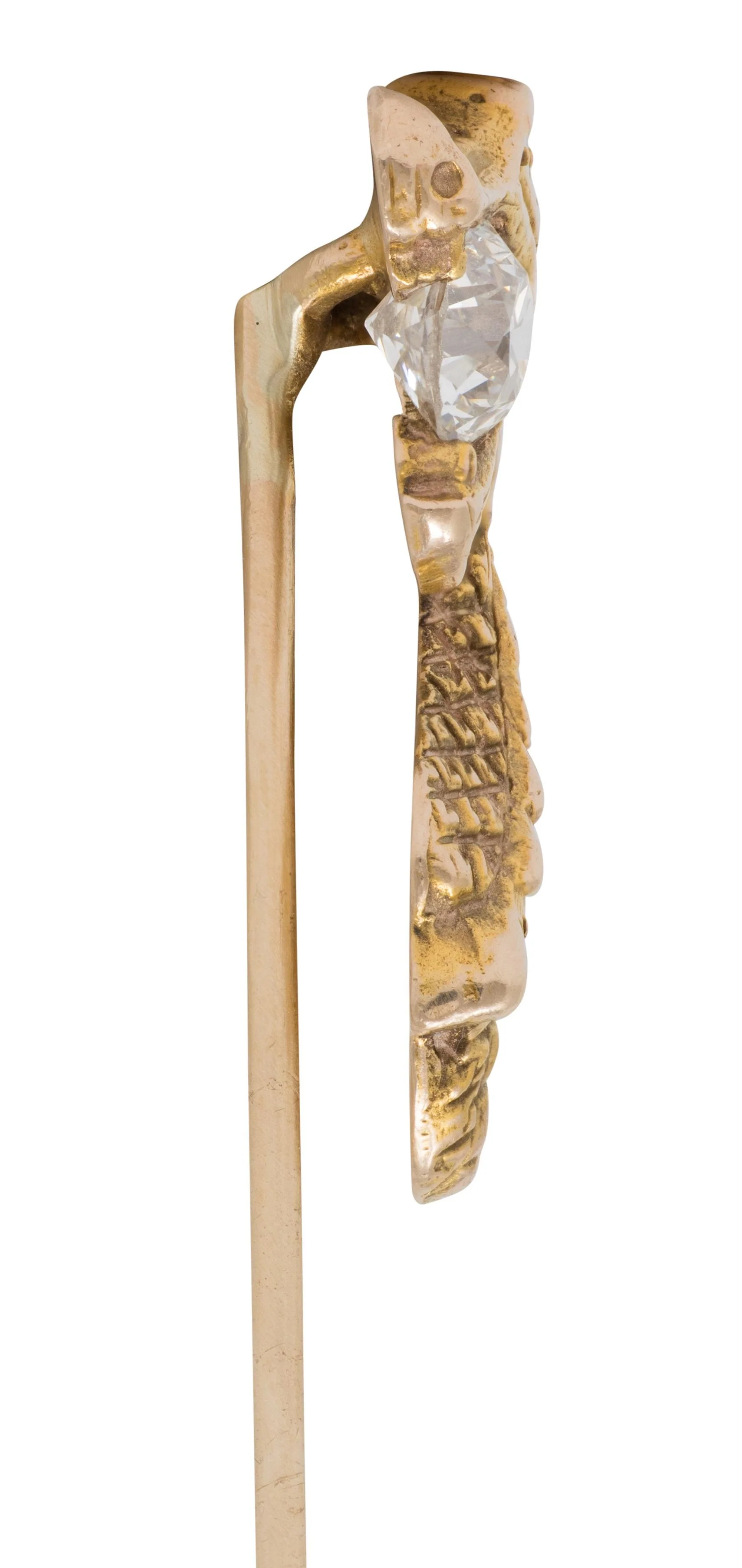 Art Nouveau Diamond 14 Karat Yellow Gold Antique Dragon Serpent Stickpin - Image 3