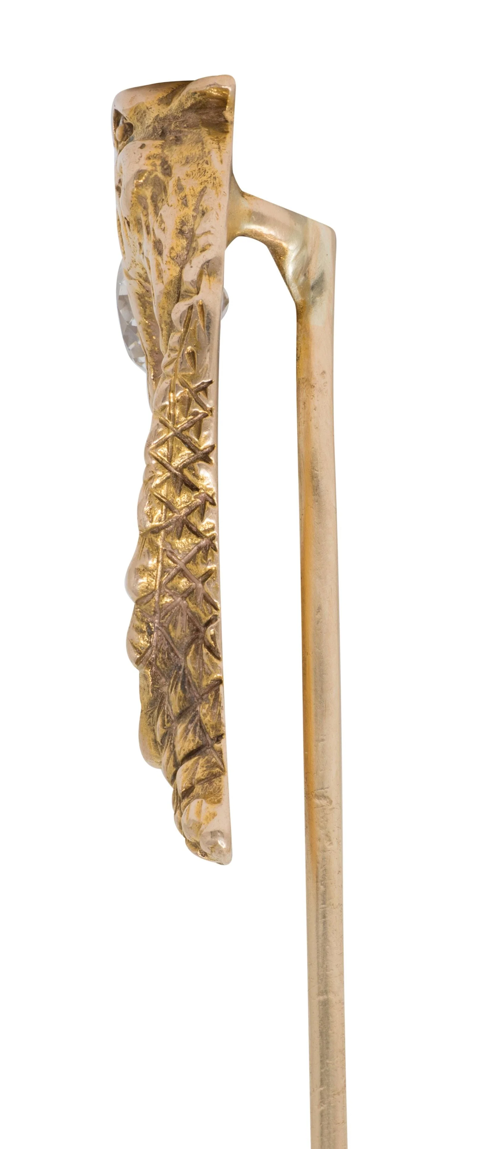 Art Nouveau Diamond 14 Karat Yellow Gold Antique Dragon Serpent Stickpin - Image 5