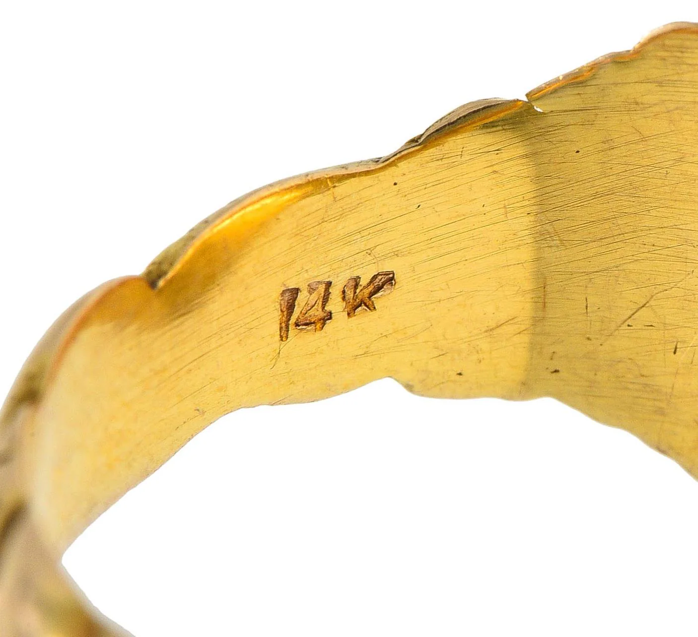 Art Nouveau Diamond 14 Karat Yellow Gold Antique Mermaid Signet Ring - Image 8