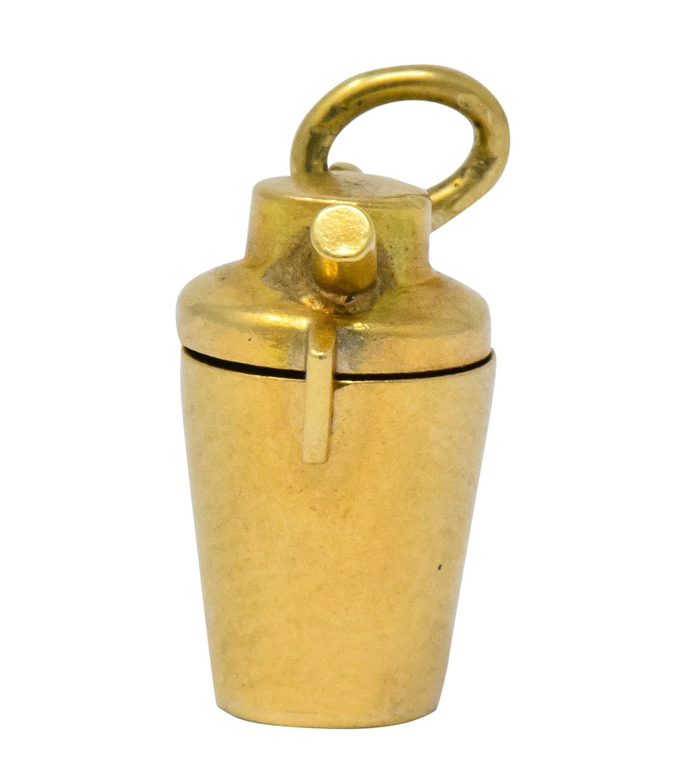 Art Nouveau Enamel 14 Karat Gold 3D Devil Martini Shaker Charm - Image 3