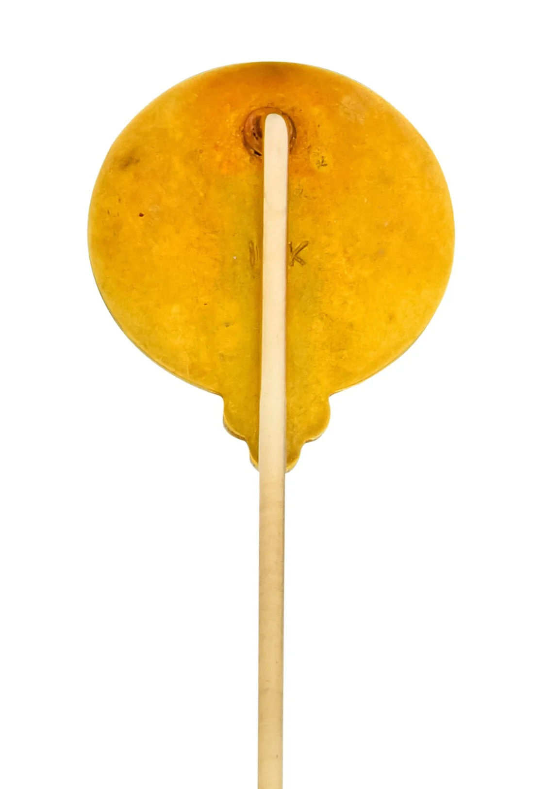 Art Nouveau Enamel Diamond Sapphire 14 Karat Gold Empress Stickpin - Image 4
