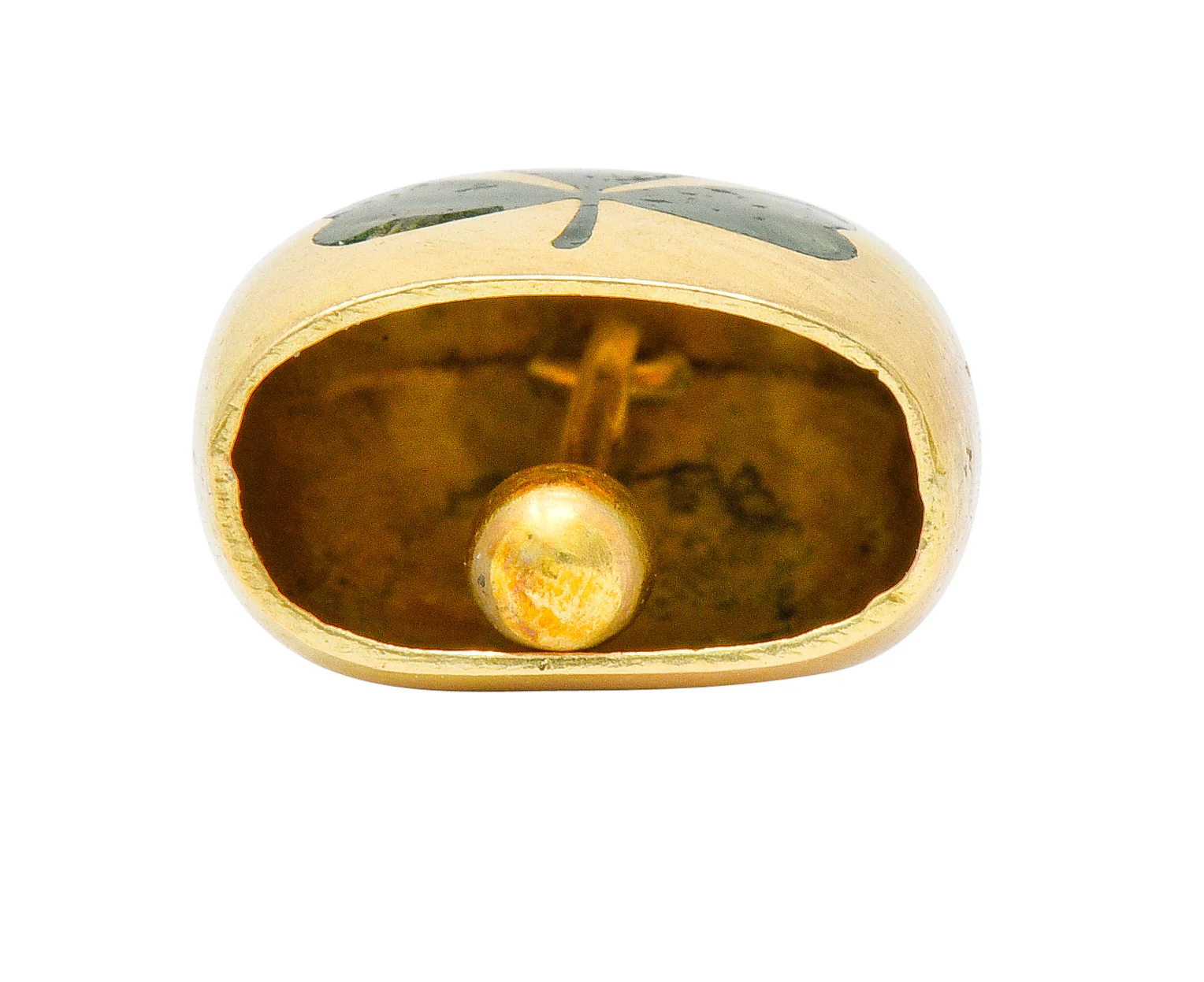 Art Nouveau Green Enamel 14 Karat Gold Irish Clover Bell Charm - Image 5