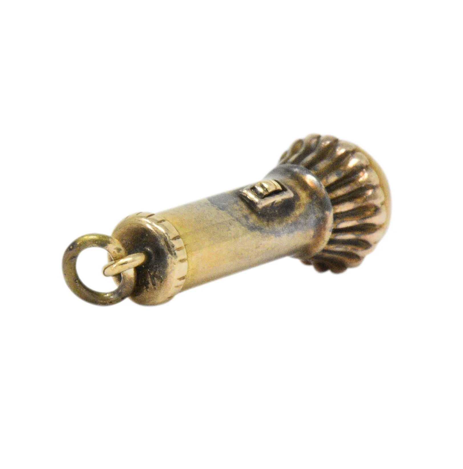 Art Nouveau Moonstone 14 Karat Gold Articulated Flashlight Charm - Image 3