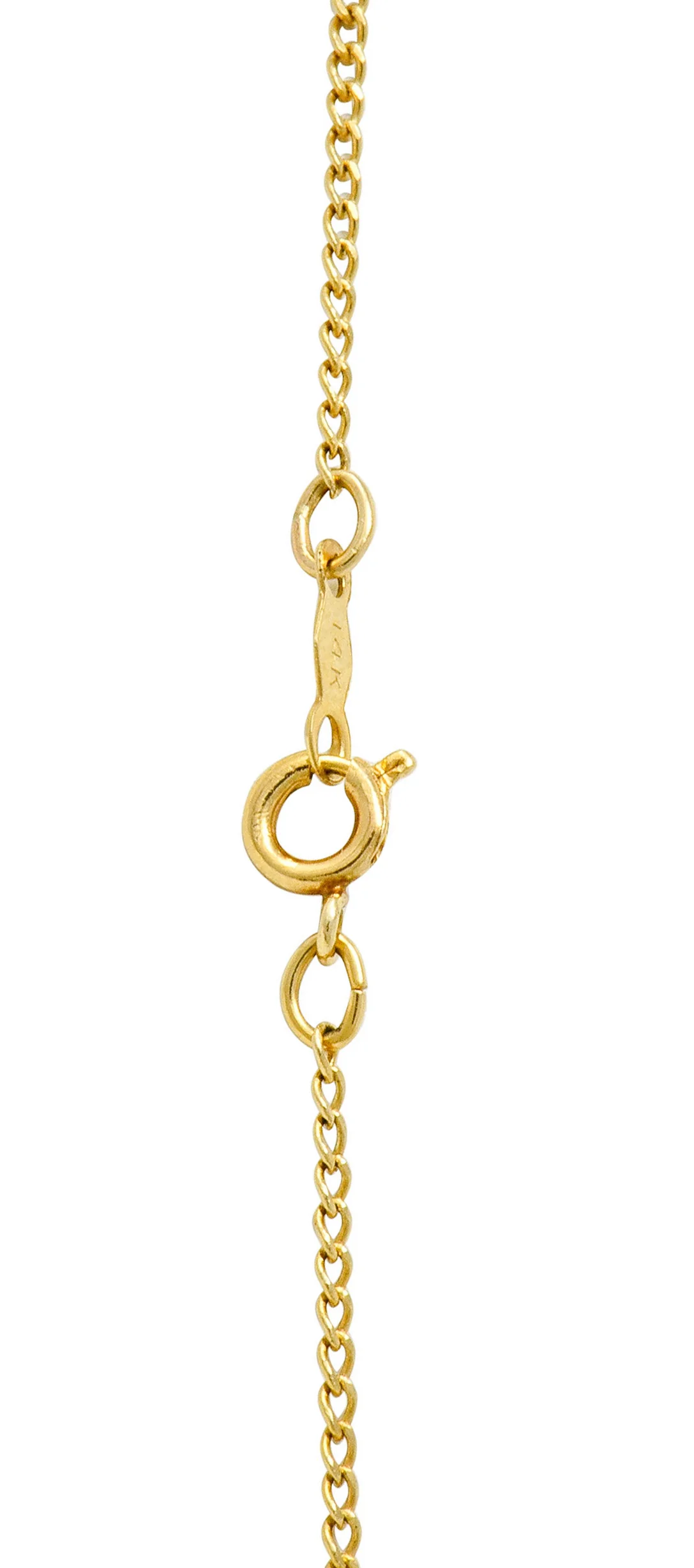 Art Nouveau Moonstone Diamond 14 Karat Gold Drop Swag Necklace - Image 7