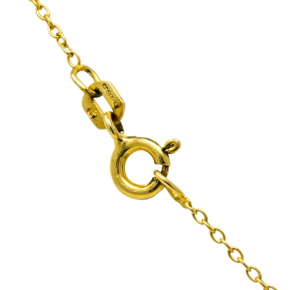 Art Nouveau Moonstone Sapphire 14 Karat Gold Acorn Accented Pendant - Image 5