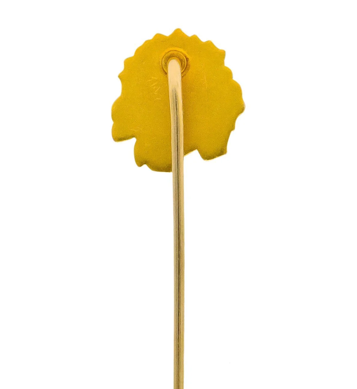 Art Nouveau Old European Cut Diamond 14 Karat Gold Native American Chief Stickpin - Image 3