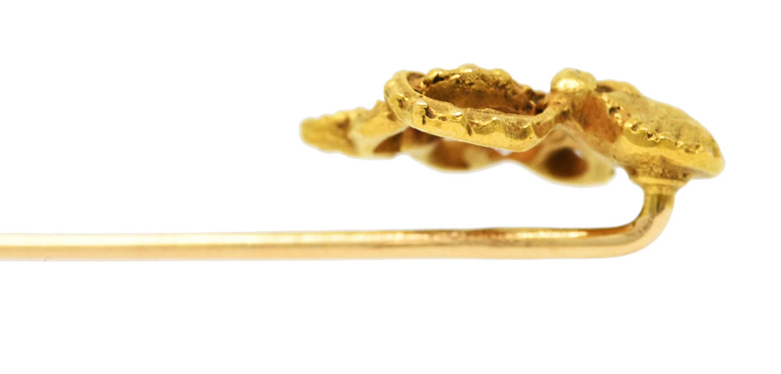 Art Nouveau Old European Cut Diamond 14 Karat Gold Octopus Antique Huger Stickpin - Image 8