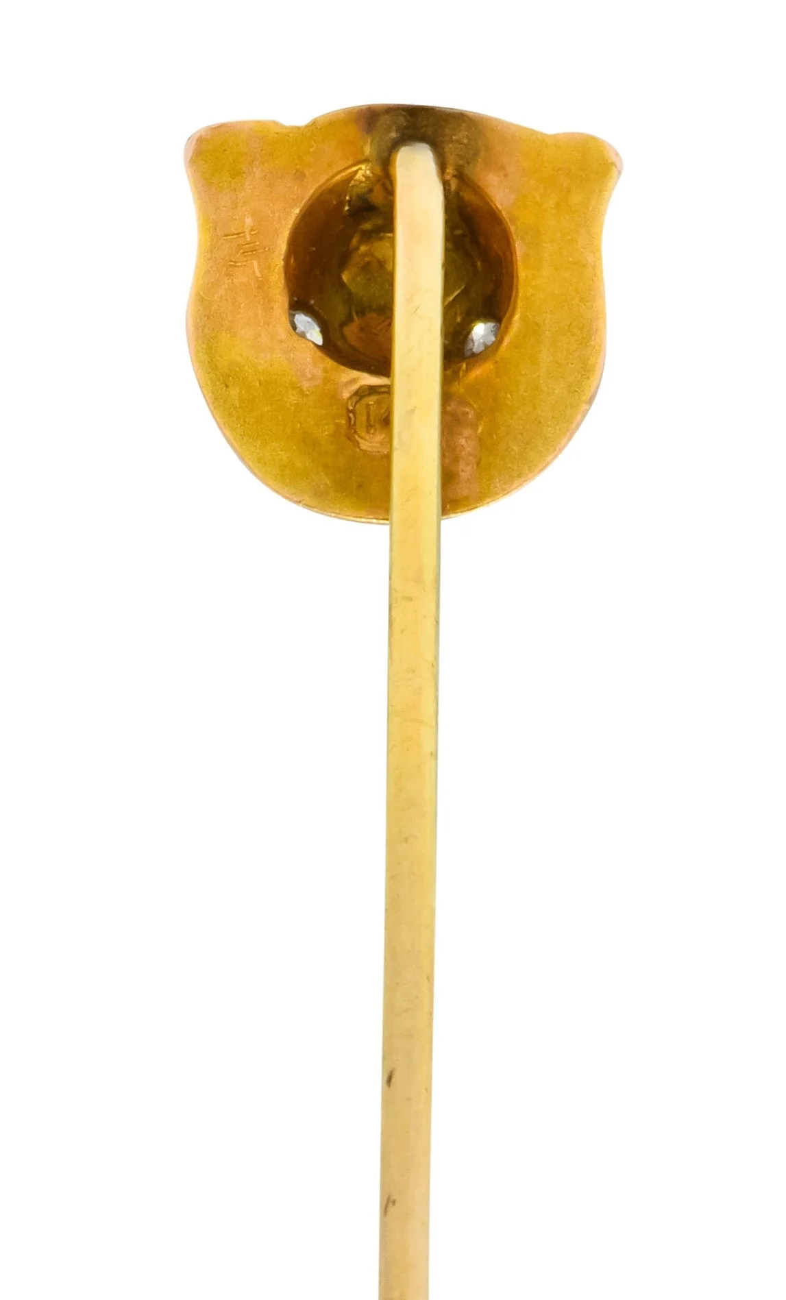 Art Nouveau Old European Diamond 14 Karat Gold Owl Stickpin - Image 4