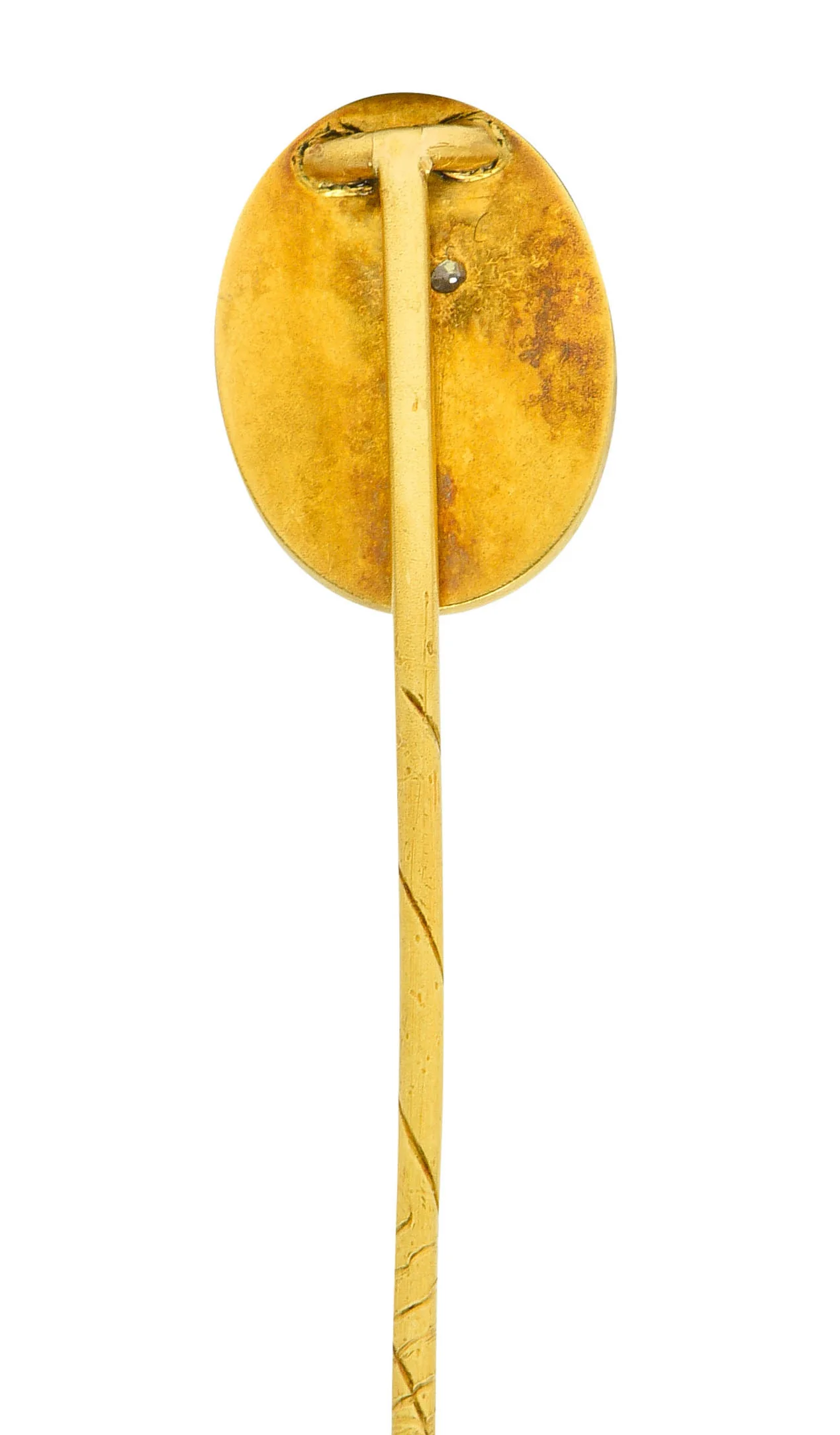 Art Nouveau Old Mine Diamond Enamel 18 Karat Gold Brunhilde Norse Stickpin - Image 4