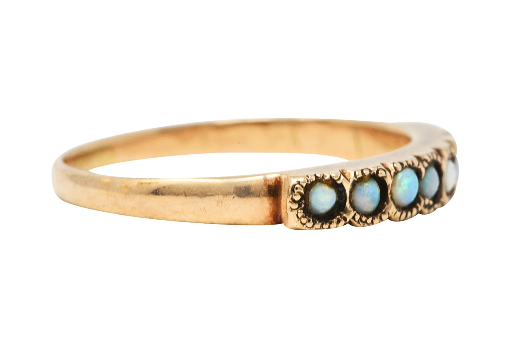Art Nouveau Opal 14 Karat Gold Band Ring - Image 2