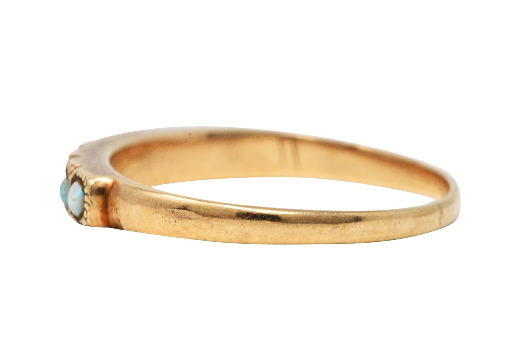 Art Nouveau Opal 14 Karat Gold Band Ring - Image 5