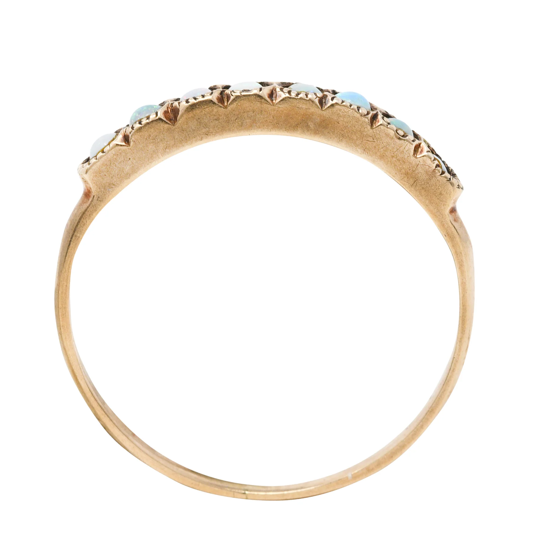 Art Nouveau Opal 14 Karat Gold Band Ring - Image 7