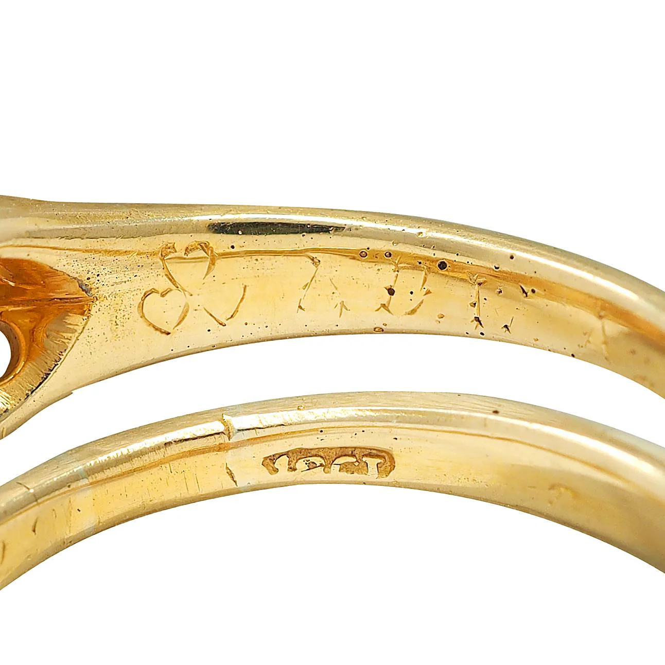 Art Nouveau Opal Diamond 18 Karat Yellow Gold Foliate Antique Band Ring - Image 7