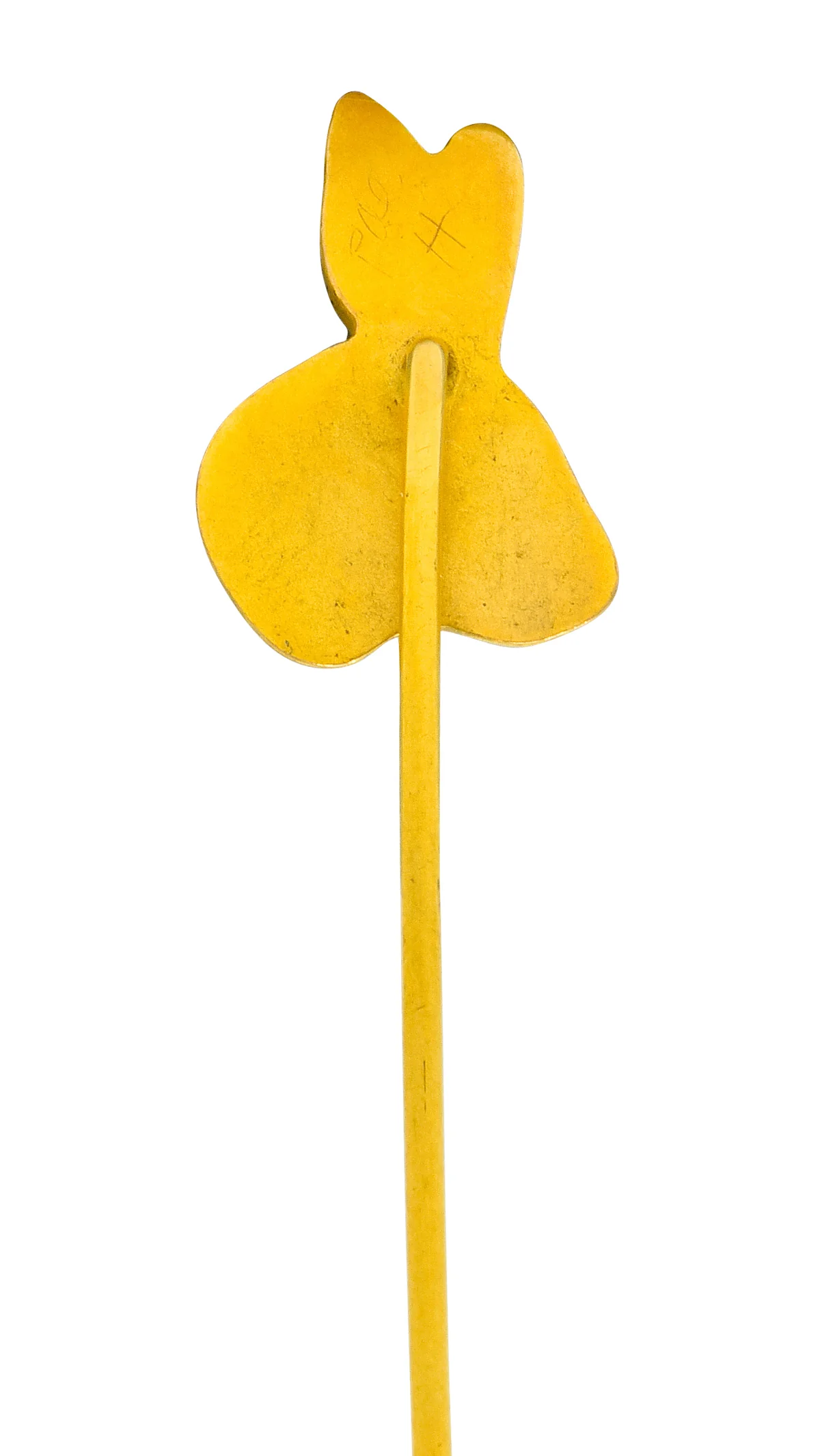 Art Nouveau Ruby 14 Karat Gold Rabbit Stickpin - Image 3