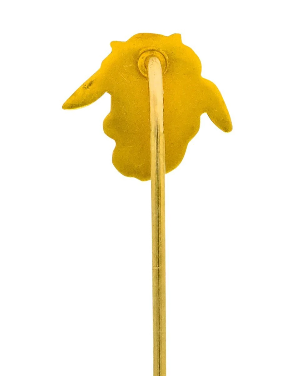 Art Nouveau Ruby 14 Karat Gold Satyr Stickpin - Image 3