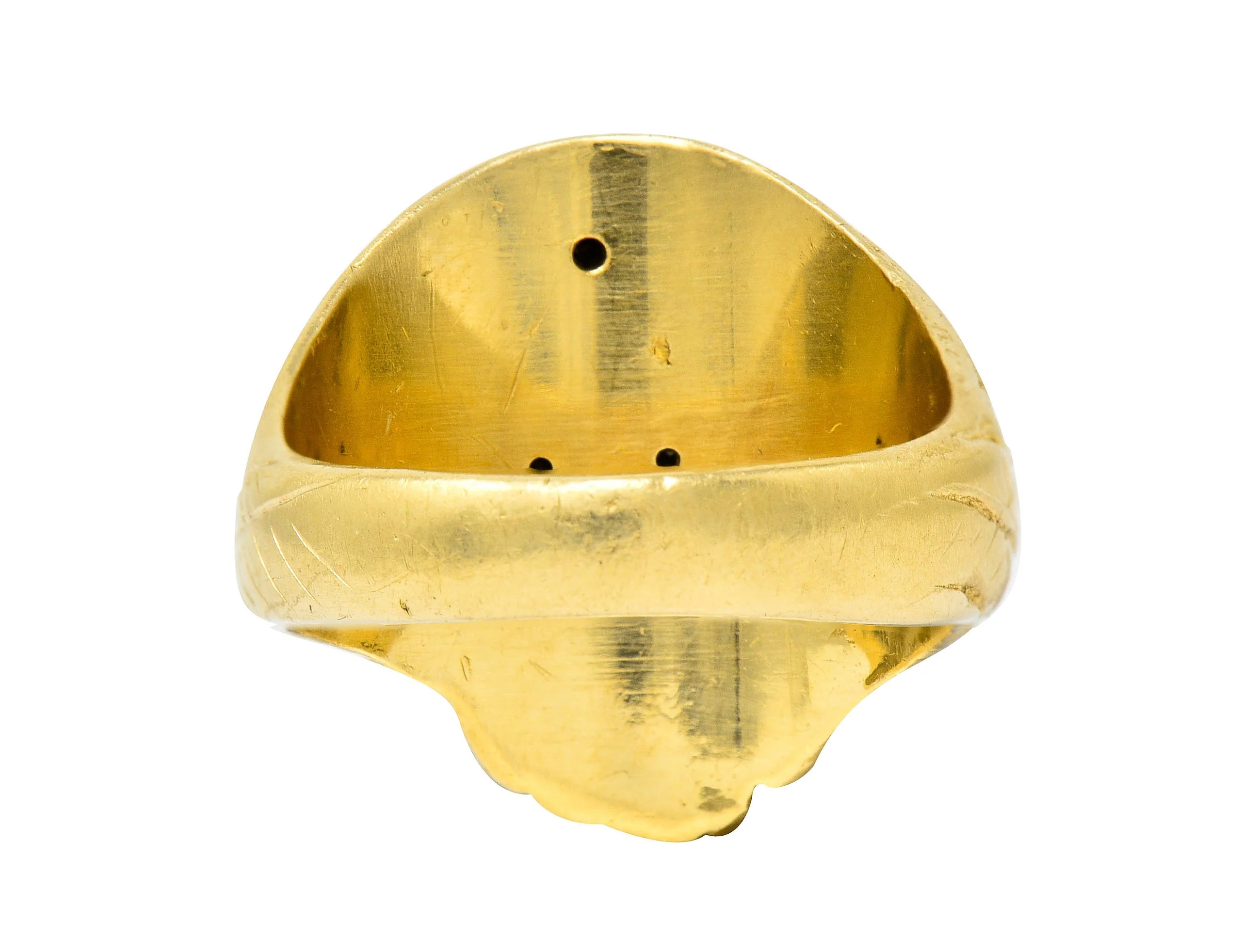 Art Nouveau Ruby Diamond 14 Karat Gold Wise Man Ring - Image 3