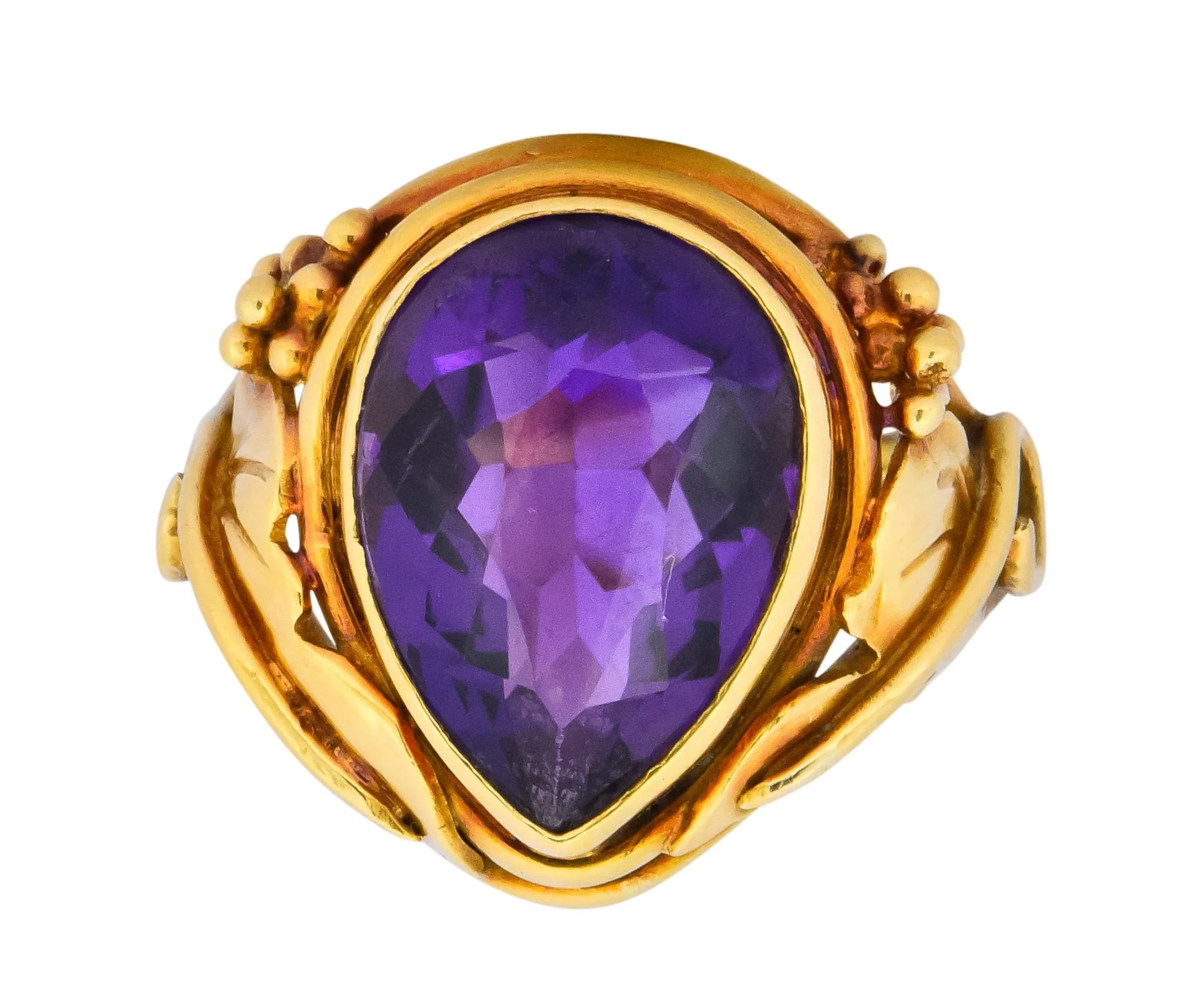 Arts & Crafts 5.75 CTW Amethyst 14 Karat Gold Ring - Image 2