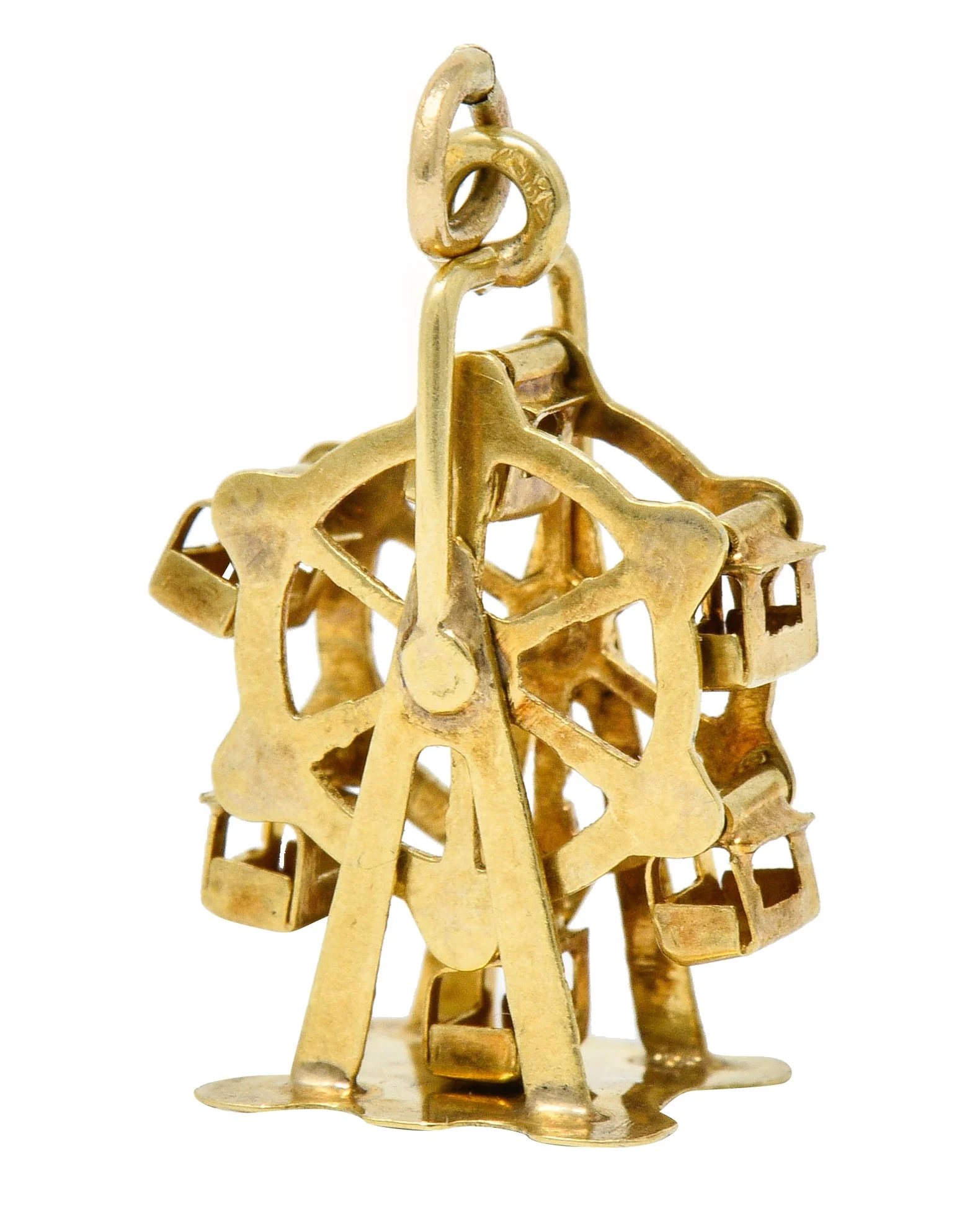Austrian 14 Karat Gold Ferris Wheel Charm Circa 1920s - Image 5