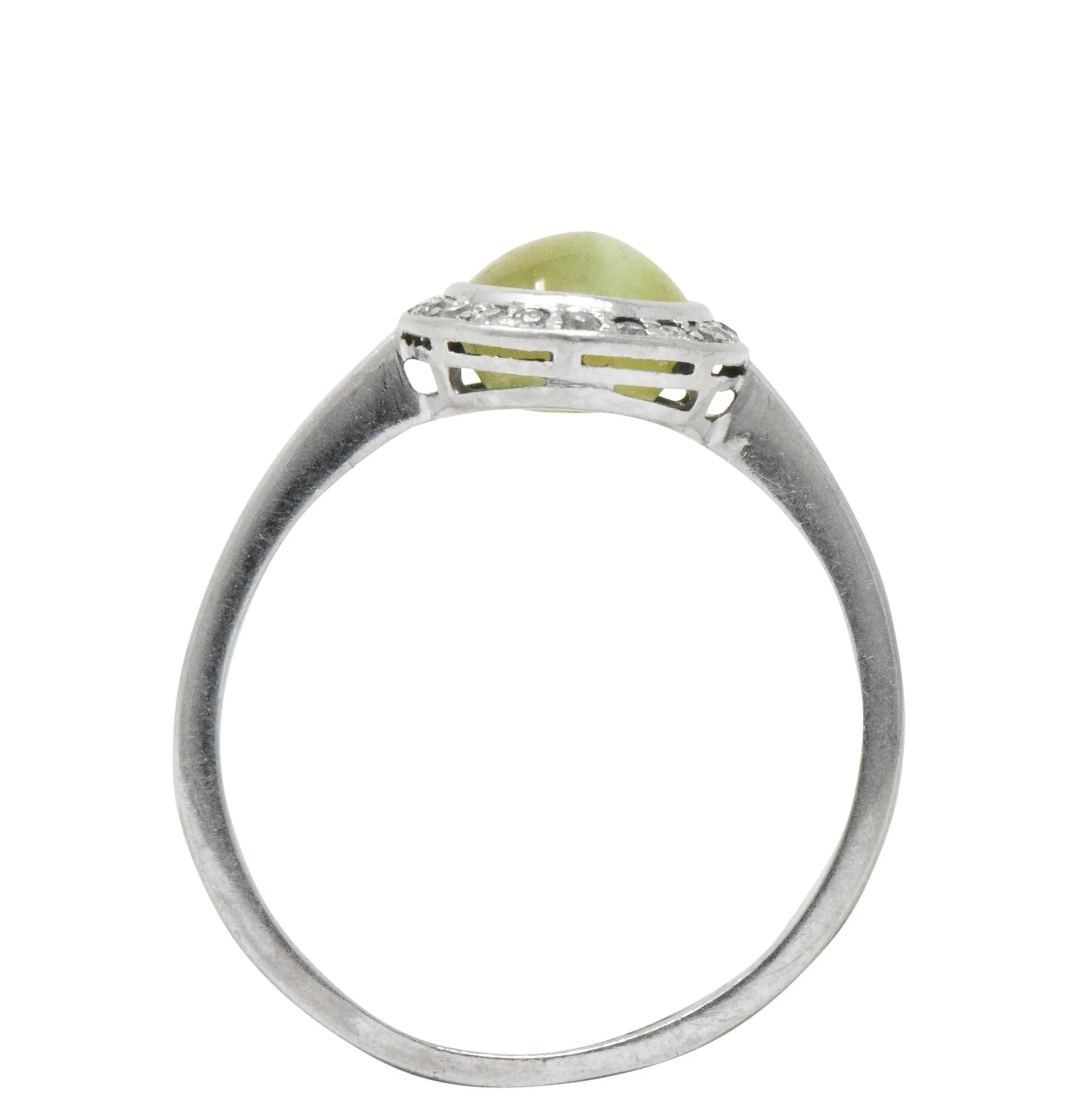 Bailey Banks & Biddle 2.30 CTW Cat’s Eye Chrysoberyl Diamond Platinum Halo Ring - Image 7