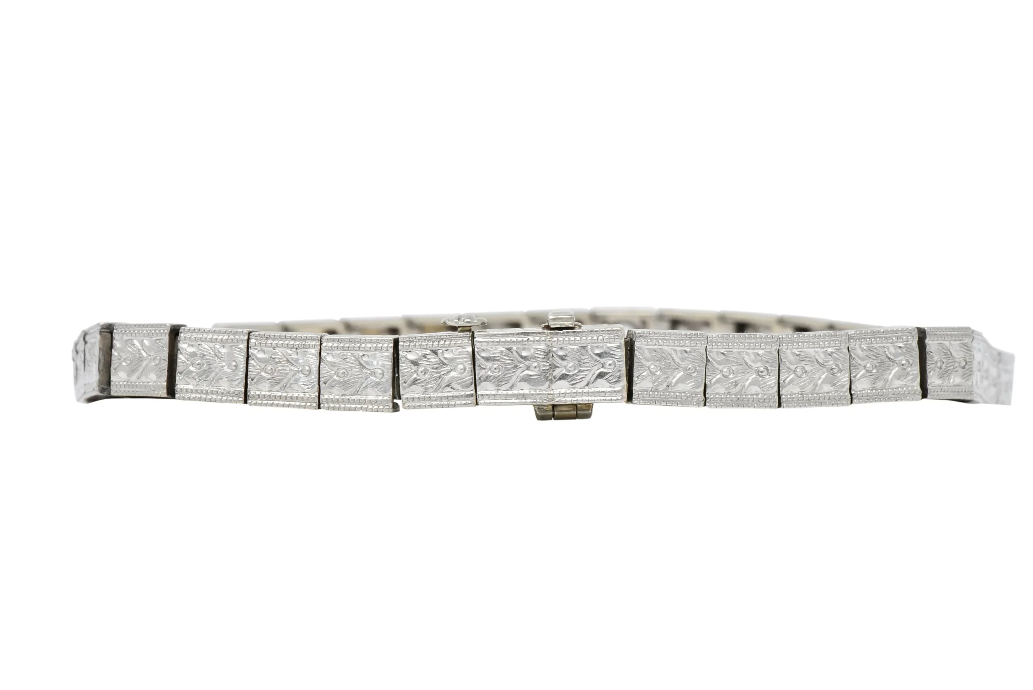 Bailey Banks & Biddle Art Deco Diamond Platinum Link Bracelet - Image 10