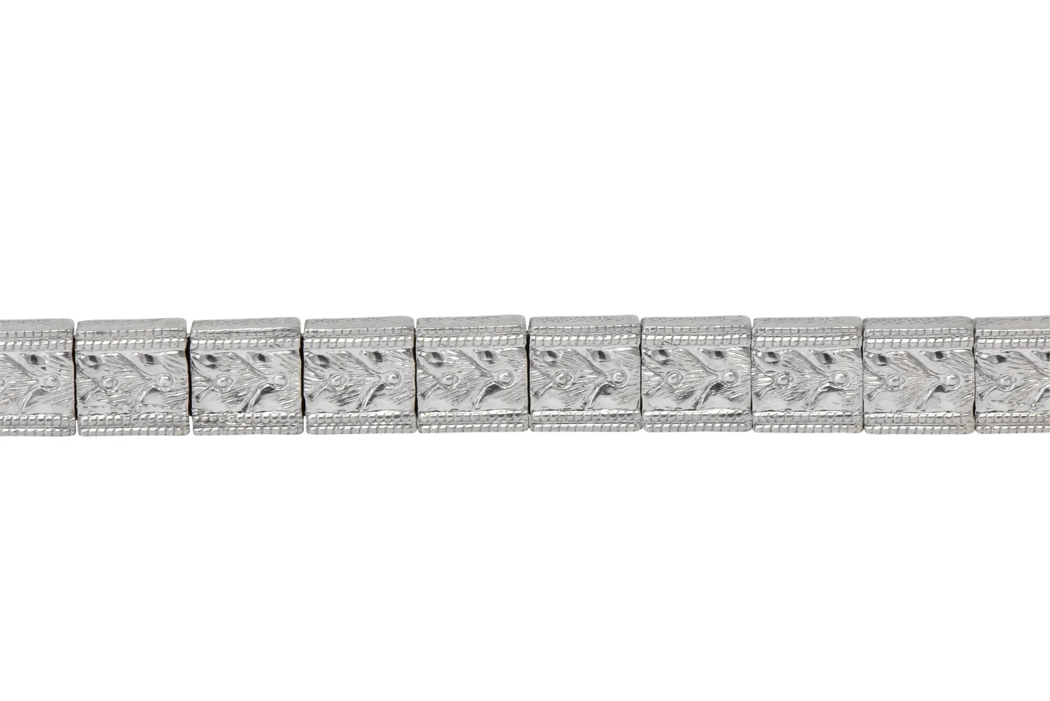 Bailey Banks & Biddle Art Deco Diamond Platinum Link Bracelet - Image 4