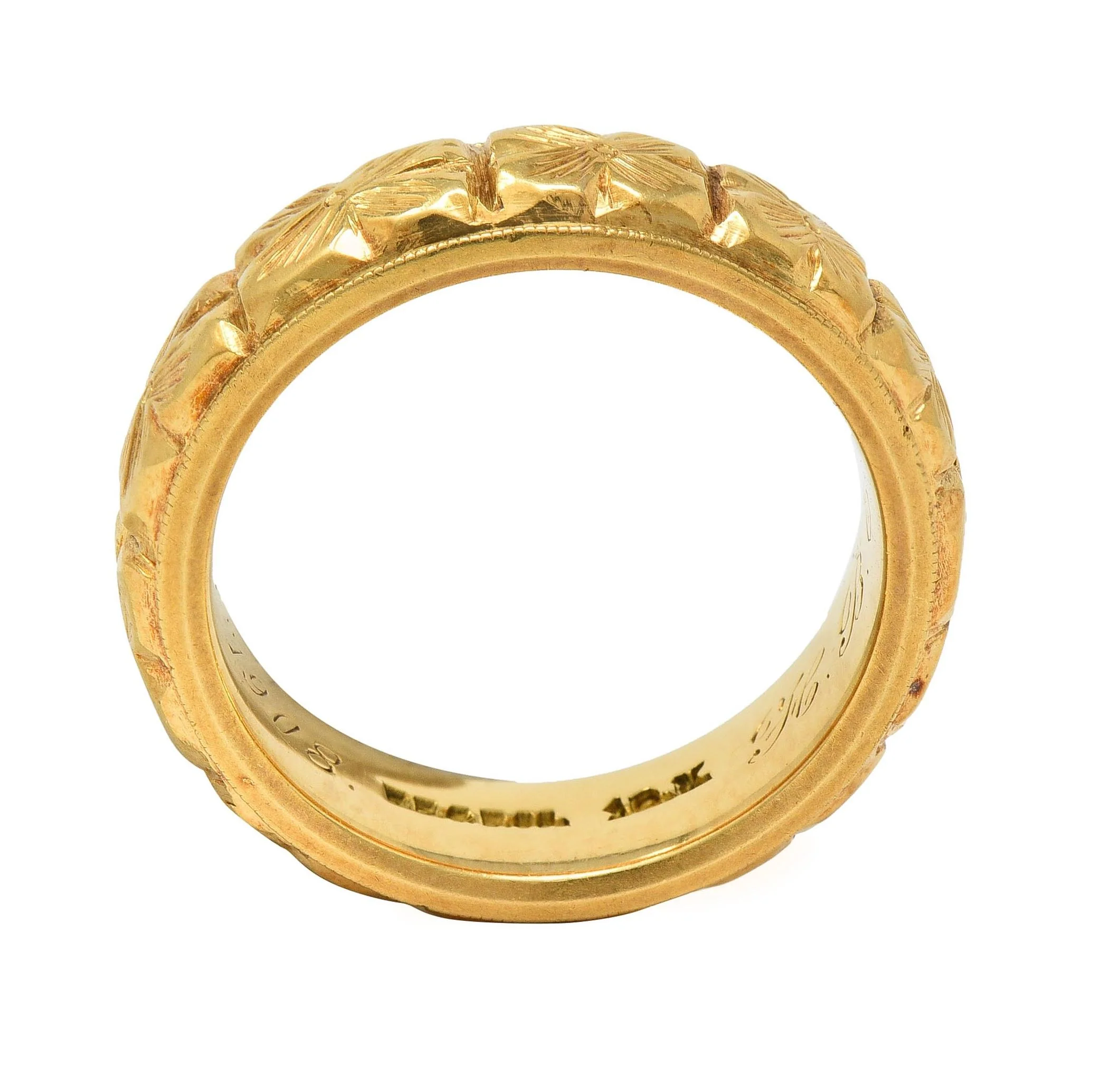 Bailey Banks & Biddle Edwardian 1908 18K Yellow Gold Antique Orange Blossom Ring - Image 10