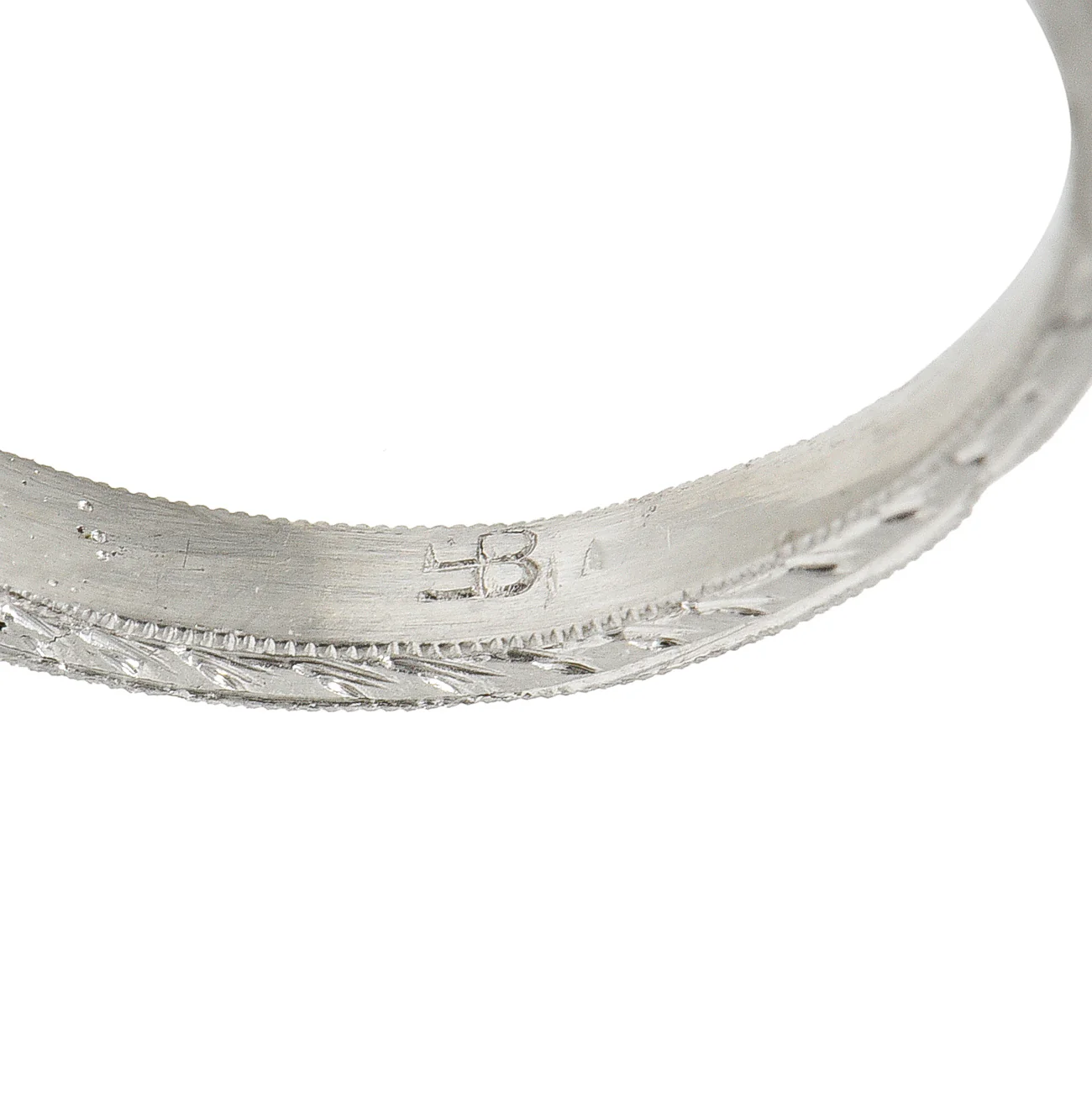 Baskin Bros. Art Deco 3.82 CTW Old European Cut Diamond Platinum Wheat Engagement Ring GIA - Image 9