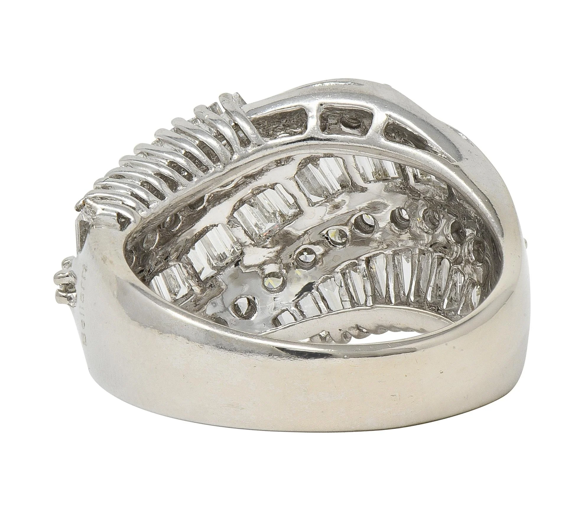 Bellari Contemporary 2.20 CTW Diamond 18 Karat White Gold Twist Multi-Row Band Ring - Image 3