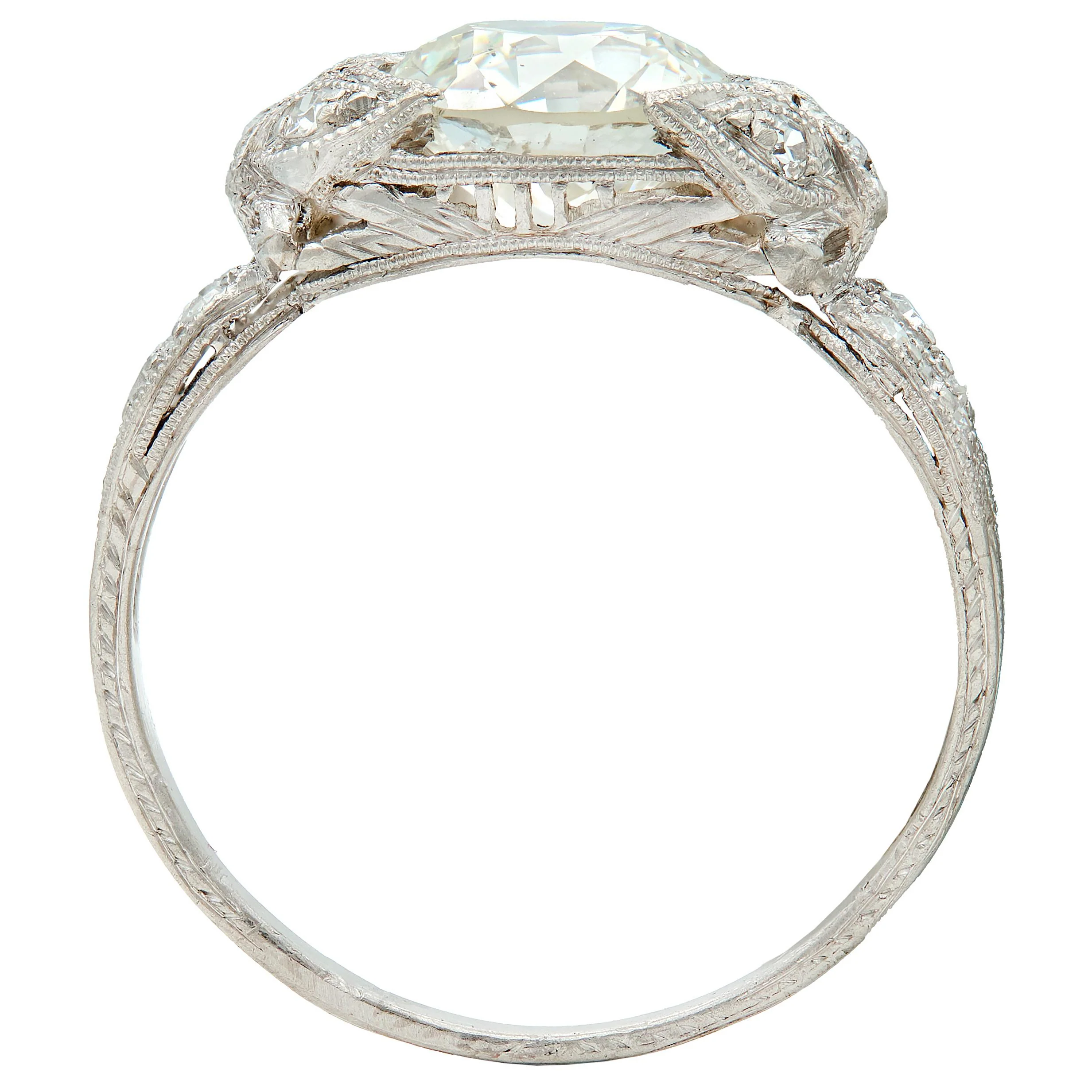 Belle Epoque 2.28 CTW Old European Diamond Platinum Butterfly Antique Engagement Ring GIA - Image 8